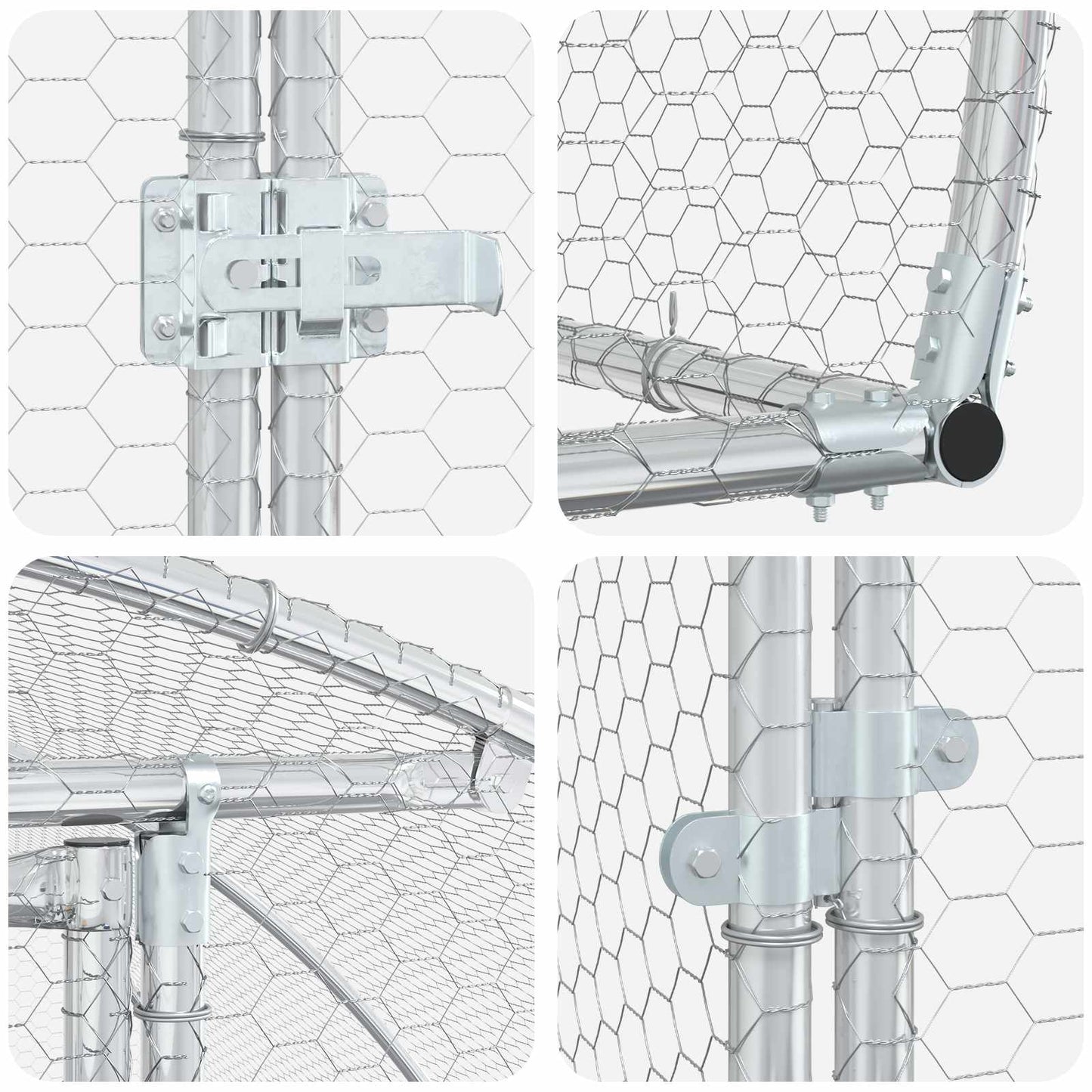 vidaXL Κοτέτσι Ασημί 600 x 300 x 200 cm Γαλβανισμένος Χάλυβας