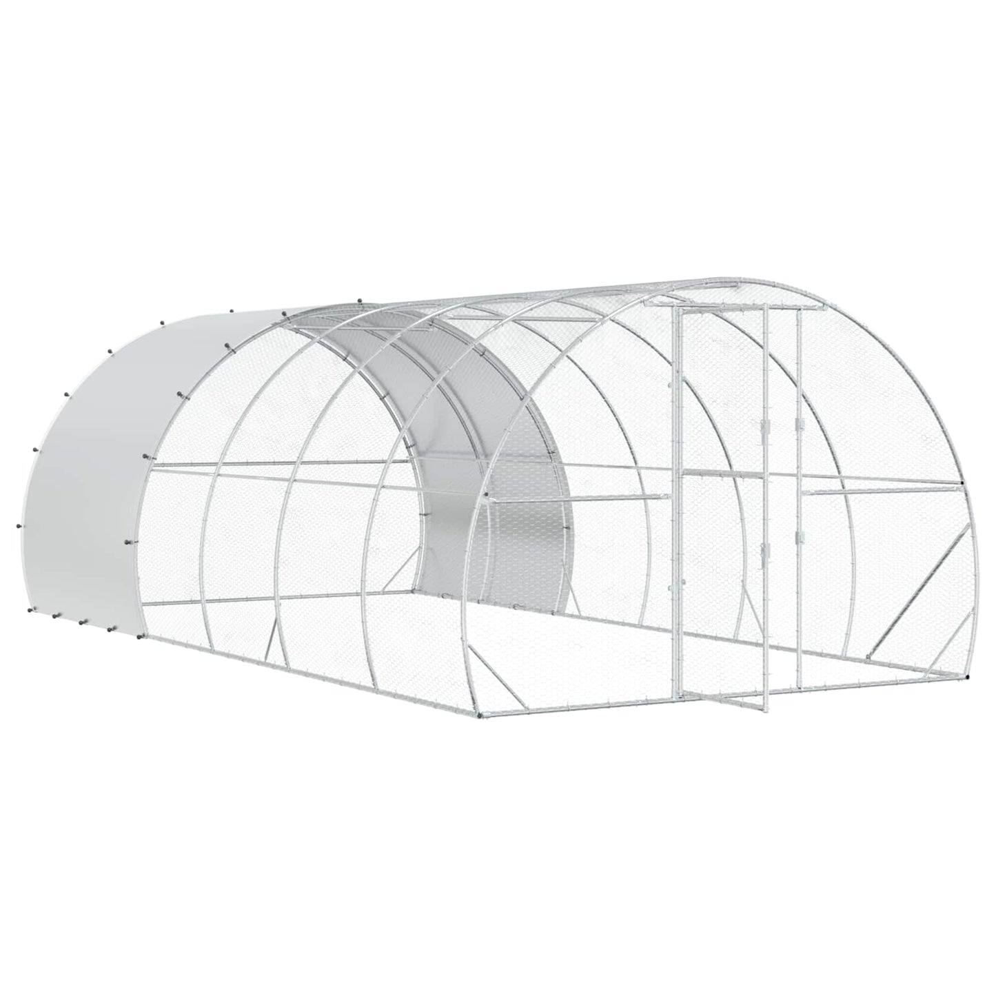 vidaXL Κοτέτσι Ασημί 600 x 300 x 200 cm Γαλβανισμένος Χάλυβας
