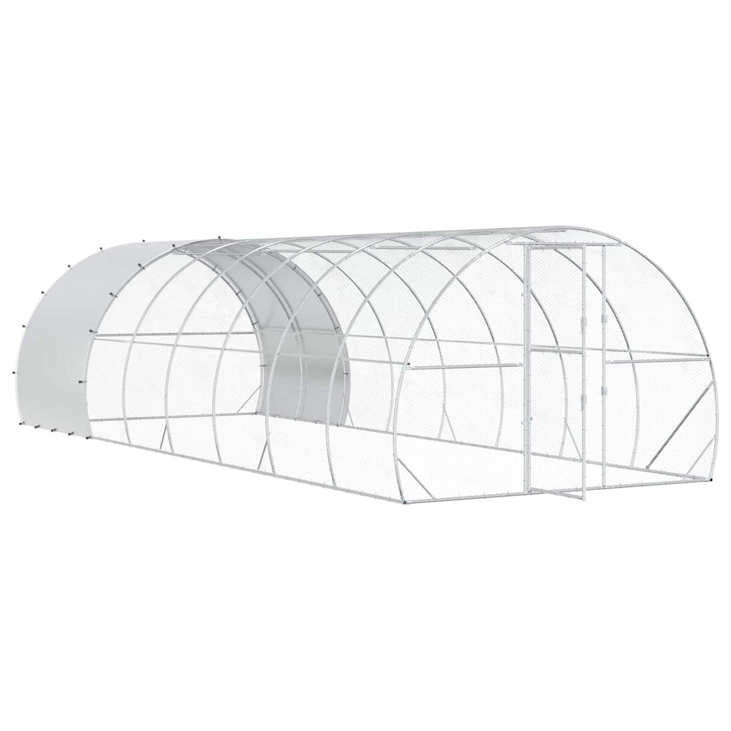 vidaXL Κοτέτσι Ασημί 800 x 300 x 200 εκ. Γαλβανισμένος Χάλυβας