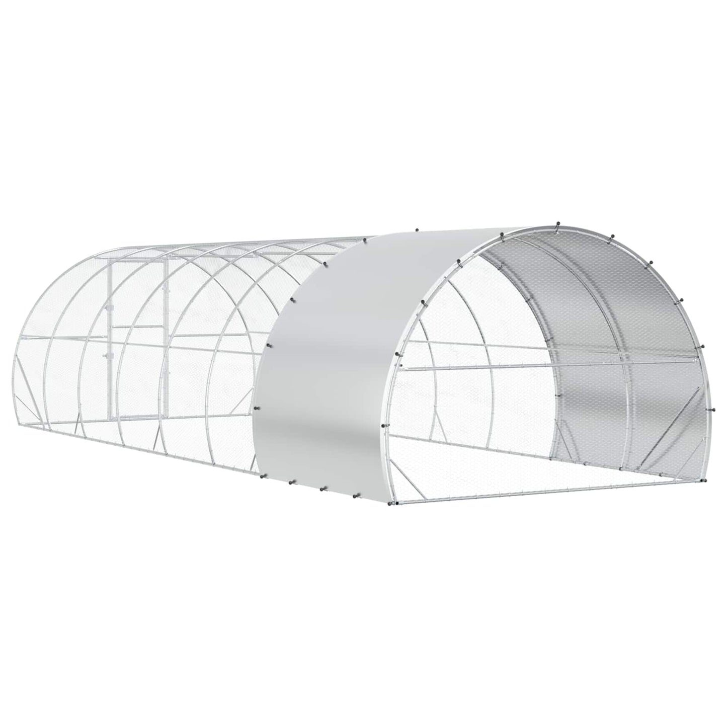 vidaXL Κοτέτσι Ασημί 800 x 300 x 200 εκ. Γαλβανισμένος Χάλυβας