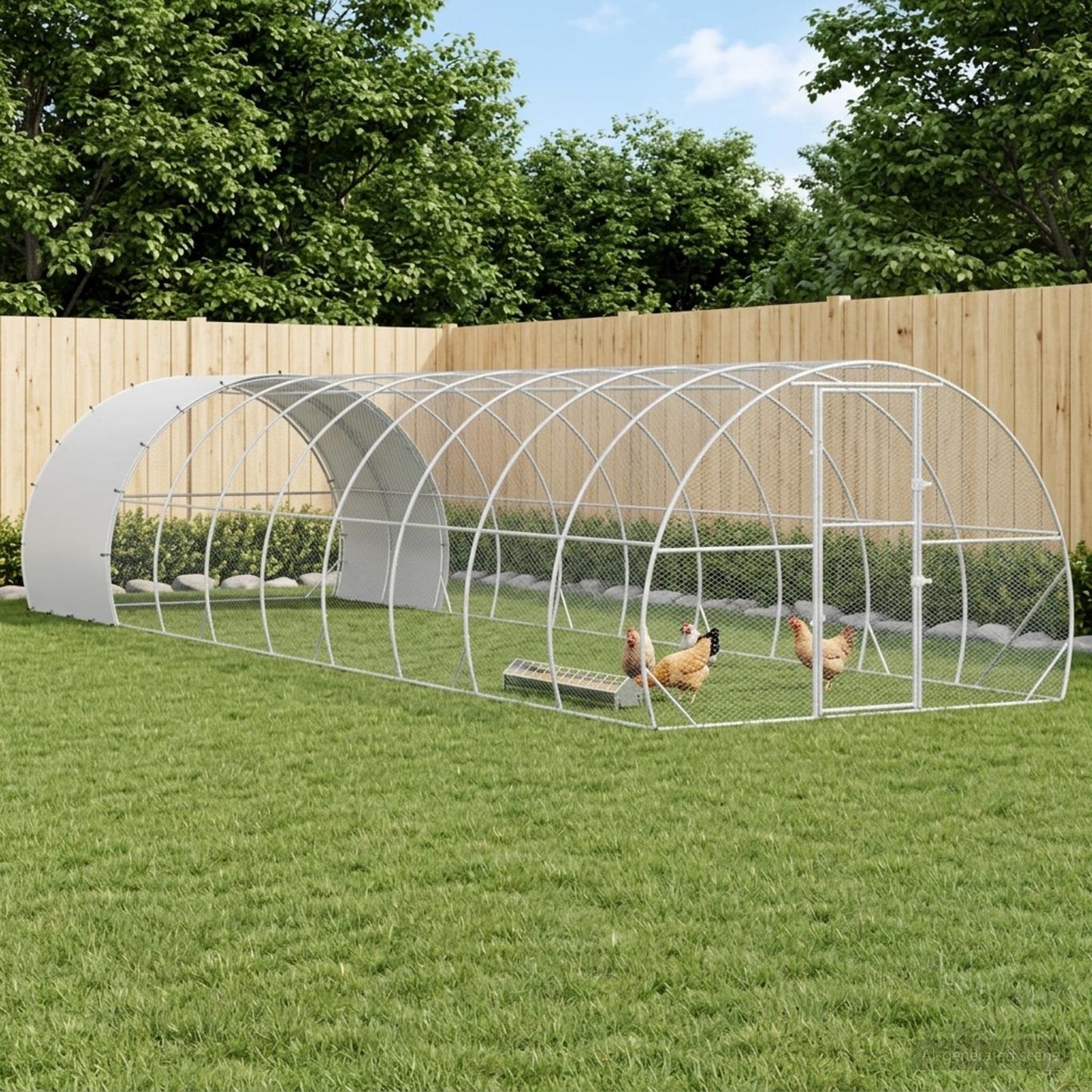 vidaXL Κοτέτσι Ασημί 1000 x 300 x 200 εκ. Γαλβανισμένος Χάλυβας