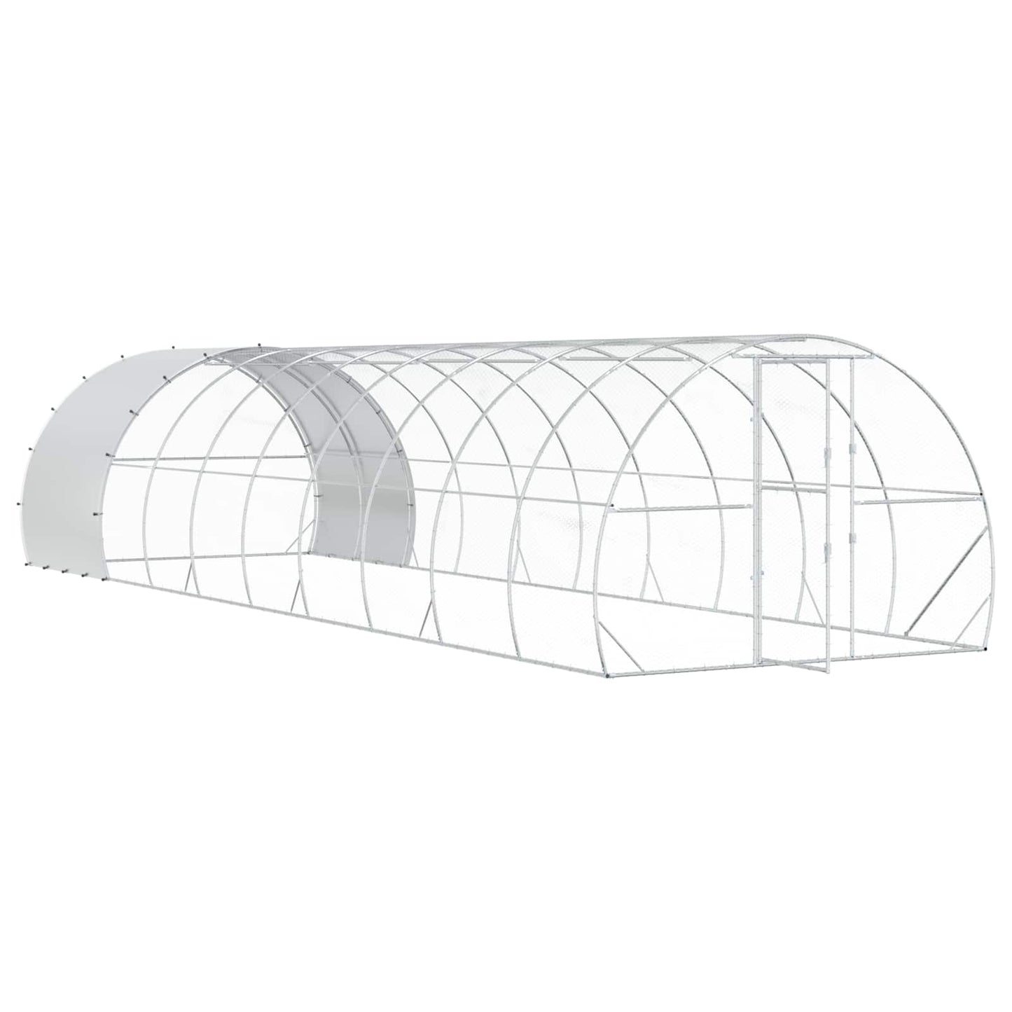 vidaXL Κοτέτσι Ασημί 1000 x 300 x 200 εκ. Γαλβανισμένος Χάλυβας