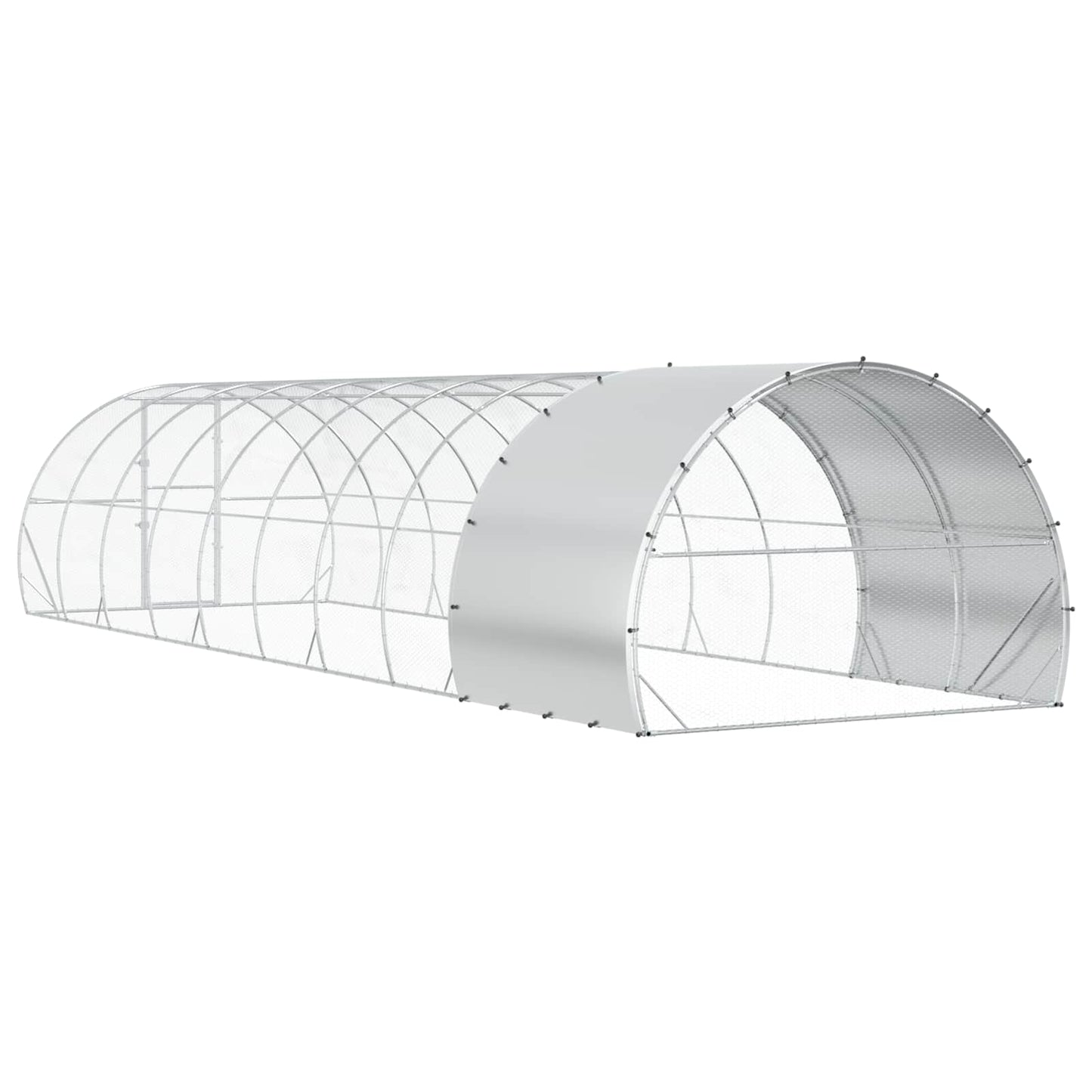 vidaXL Κοτέτσι Ασημί 1000 x 300 x 200 εκ. Γαλβανισμένος Χάλυβας