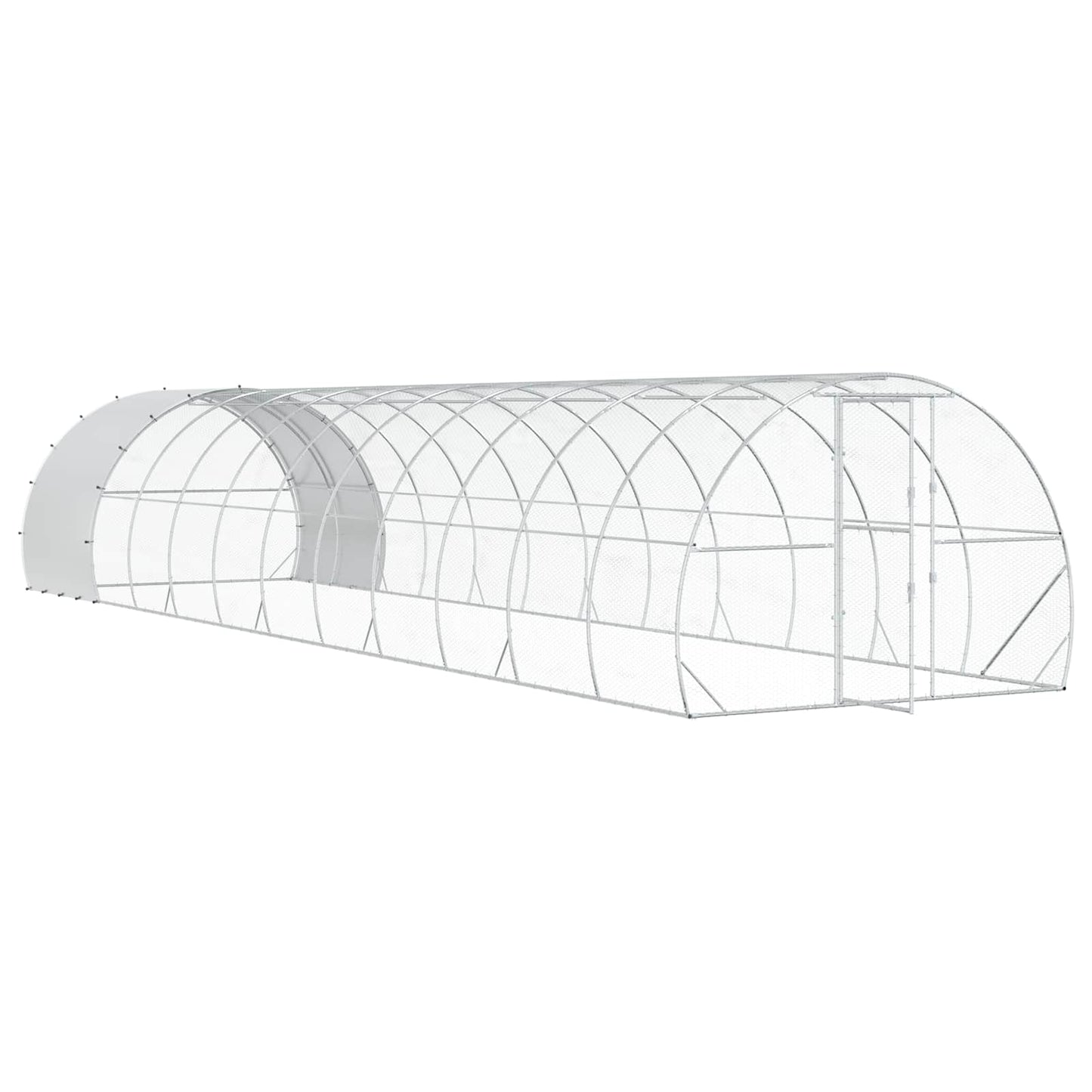 vidaXL Κοτέτσι Ασημί 1200 x 300 x 200 cm Γαλβανισμένος Χάλυβας