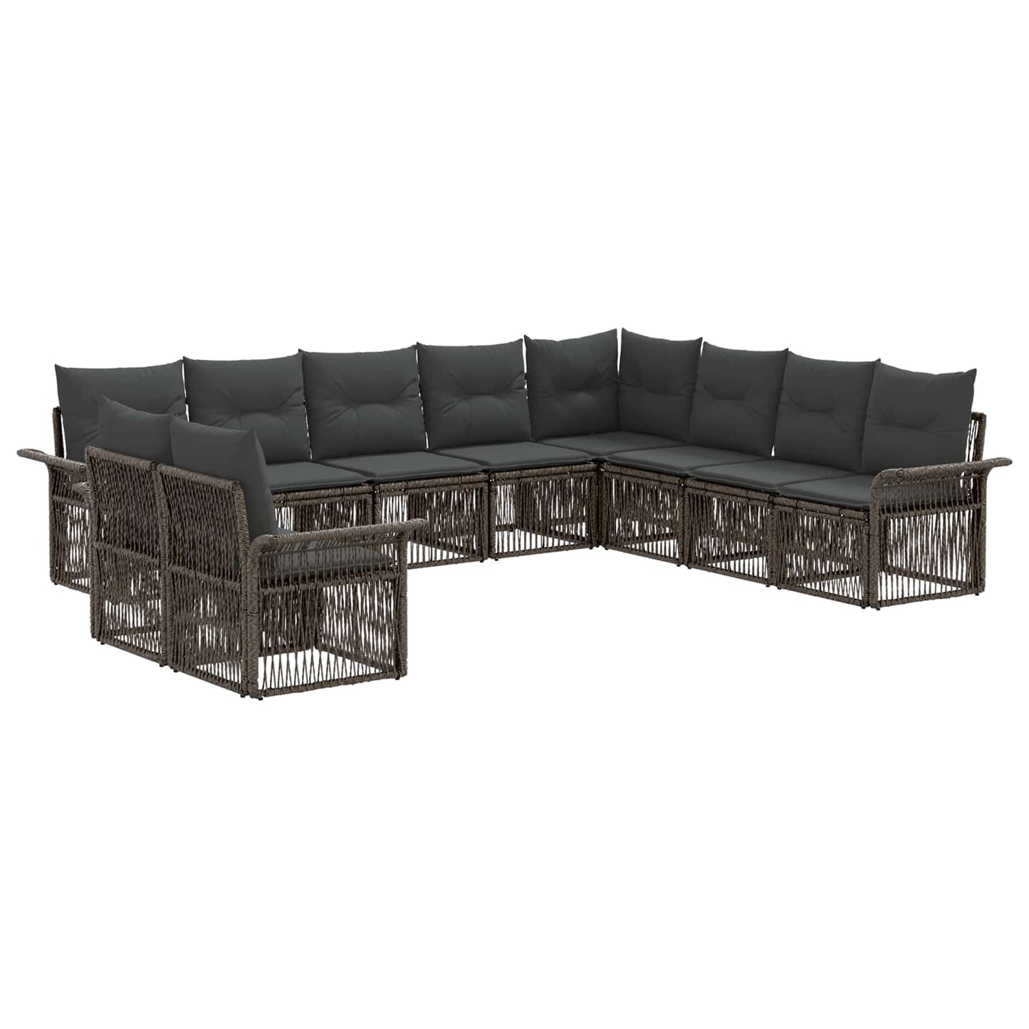vidaXL Σετ Καναπέ Κήπου 10 τμχ. Γκρι συνθετικό ρατάν