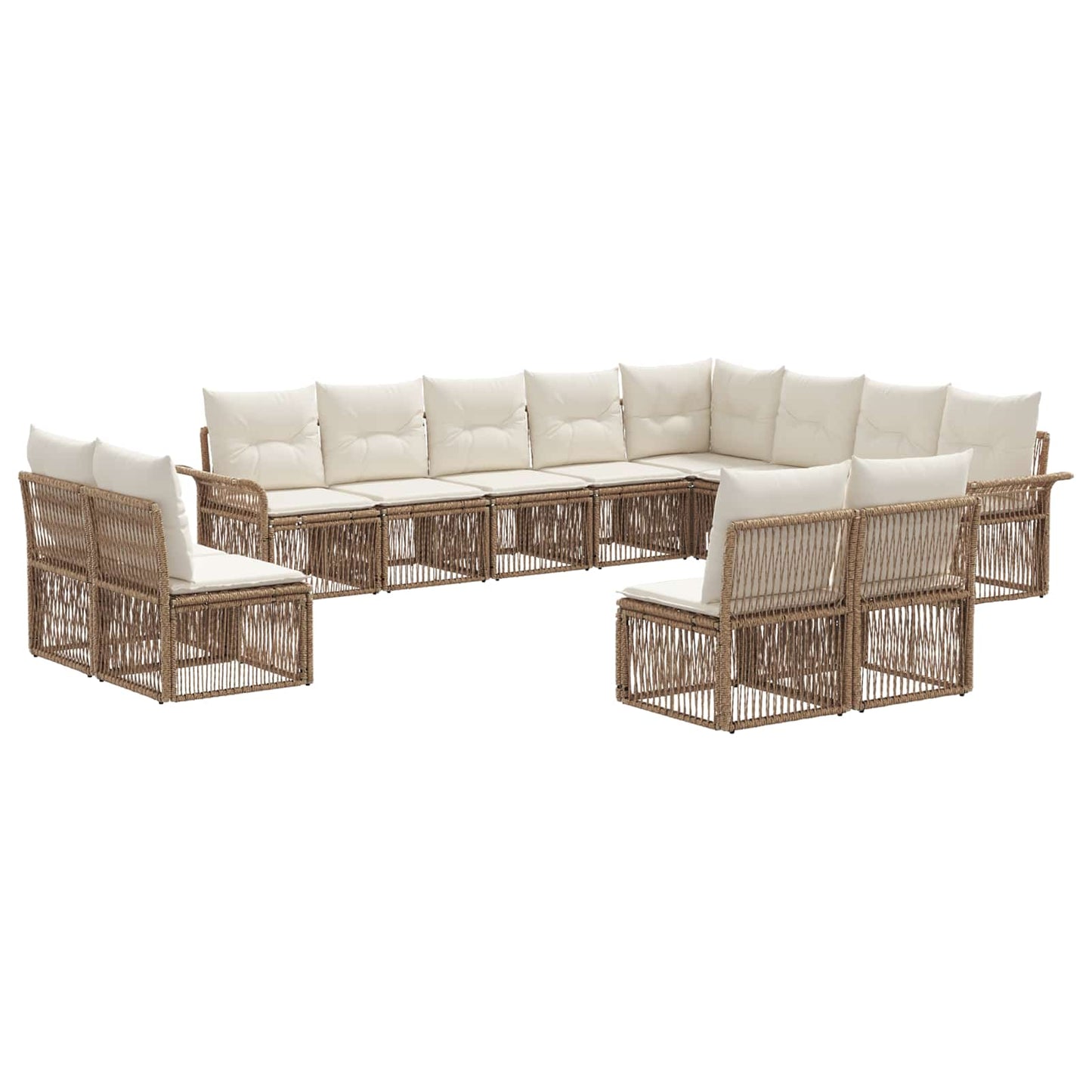 vidaXL Σετ Καναπέ Κήπου 12 pcs Μπεζ συνθετικό ρατάν