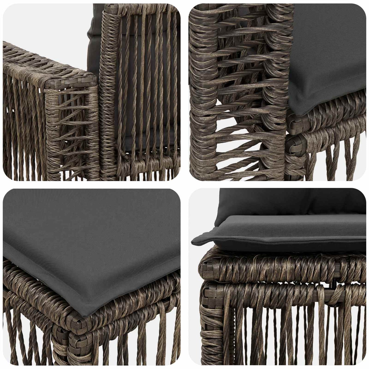 vidaXL Σετ Καναπέ Κήπου 7 τμχ. Γκρι και Σκούρο Γκρι συνθετικό ρατάν