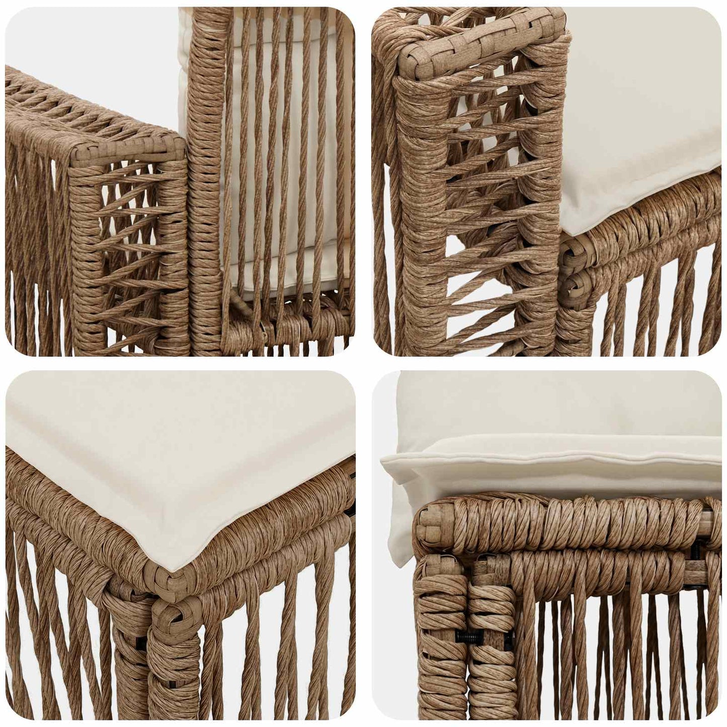 vidaXL Σετ Καναπέ Κήπου 12 pcs Μπεζ και Κρέμ συνθετικό ρατάν