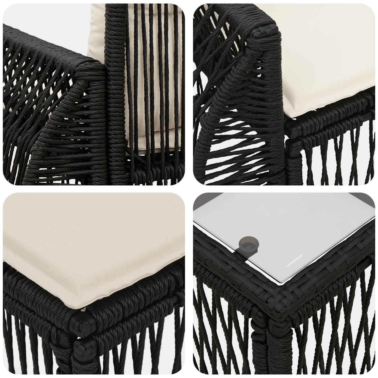 vidaXL Σετ Καναπέ Κήπου 10 pcs Μαύρο συνθετικό ρατάν