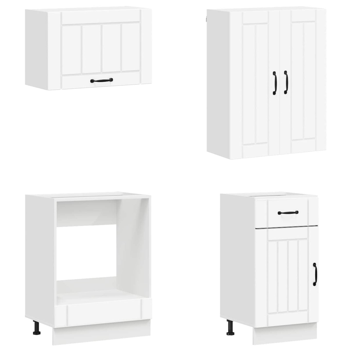 vidaXL Σέτ Ντουλαπιών με συρτάρι 8 pcs Λευκό Επεξεργασμένο ξύλο