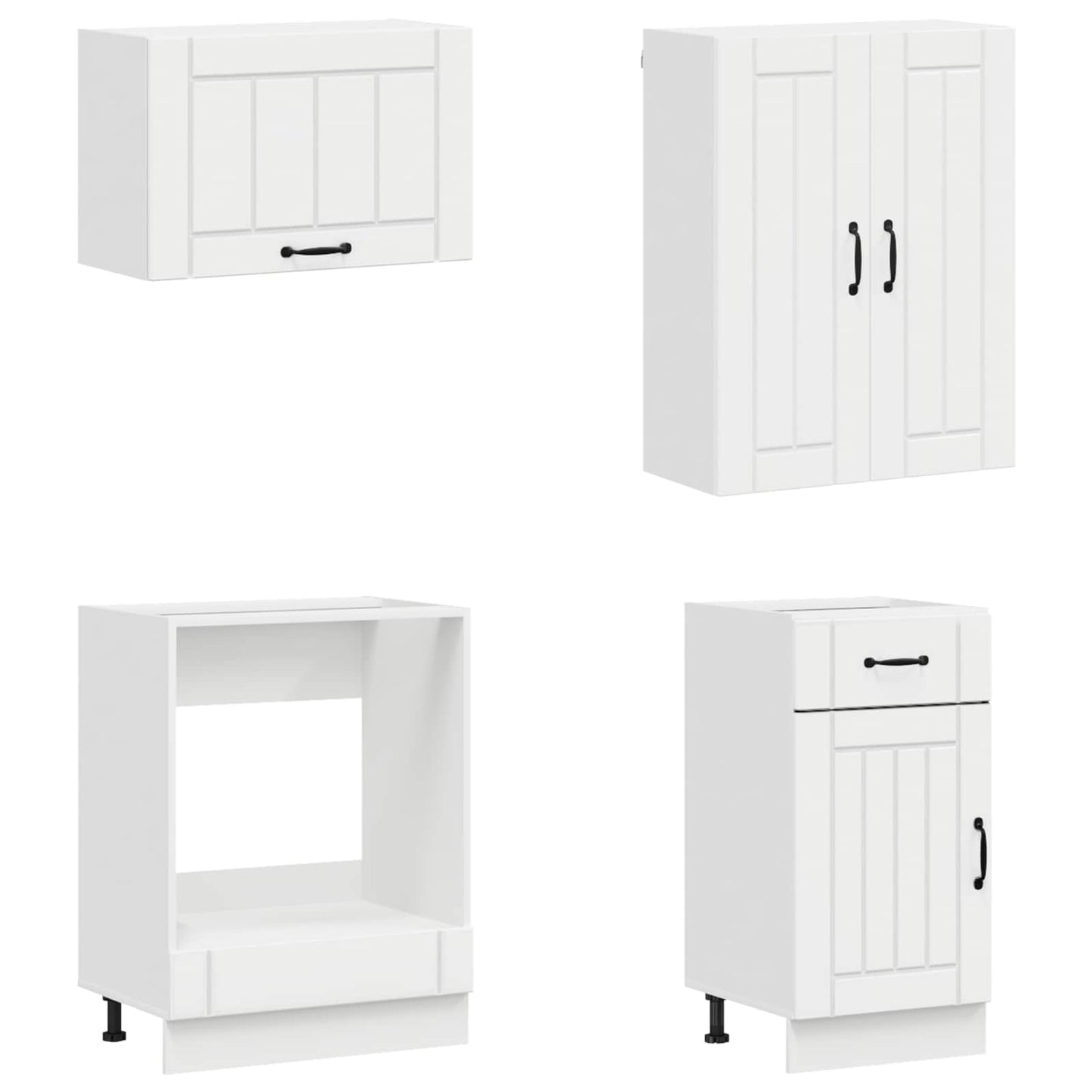 vidaXL Μονάδα κουζίνας LUCCA 8 pcs Γυαλιστερό Λευκό Επεξεργασμένο Ξύλο