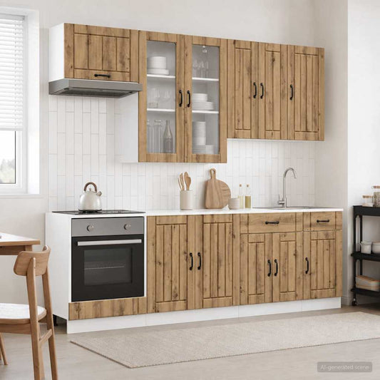 vidaXL Μονάδα κουζίνας LUCCA 8 τμχ. Artisan Δρυς Επεξεργασμένο Ξύλο