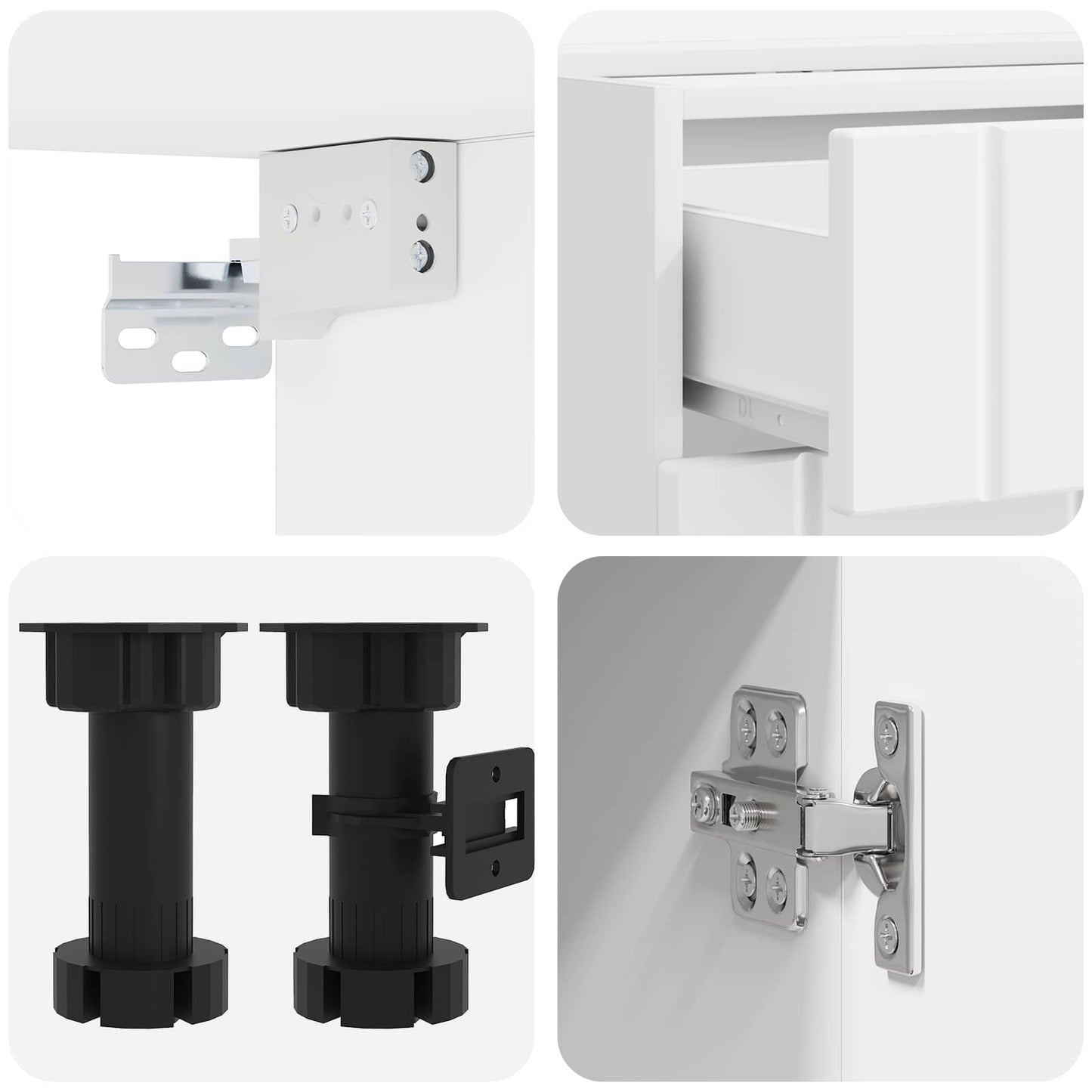 vidaXL Σέτ Ντουλαπιών με συρτάρι 8 pcs Λευκό Επεξεργασμένο ξύλο