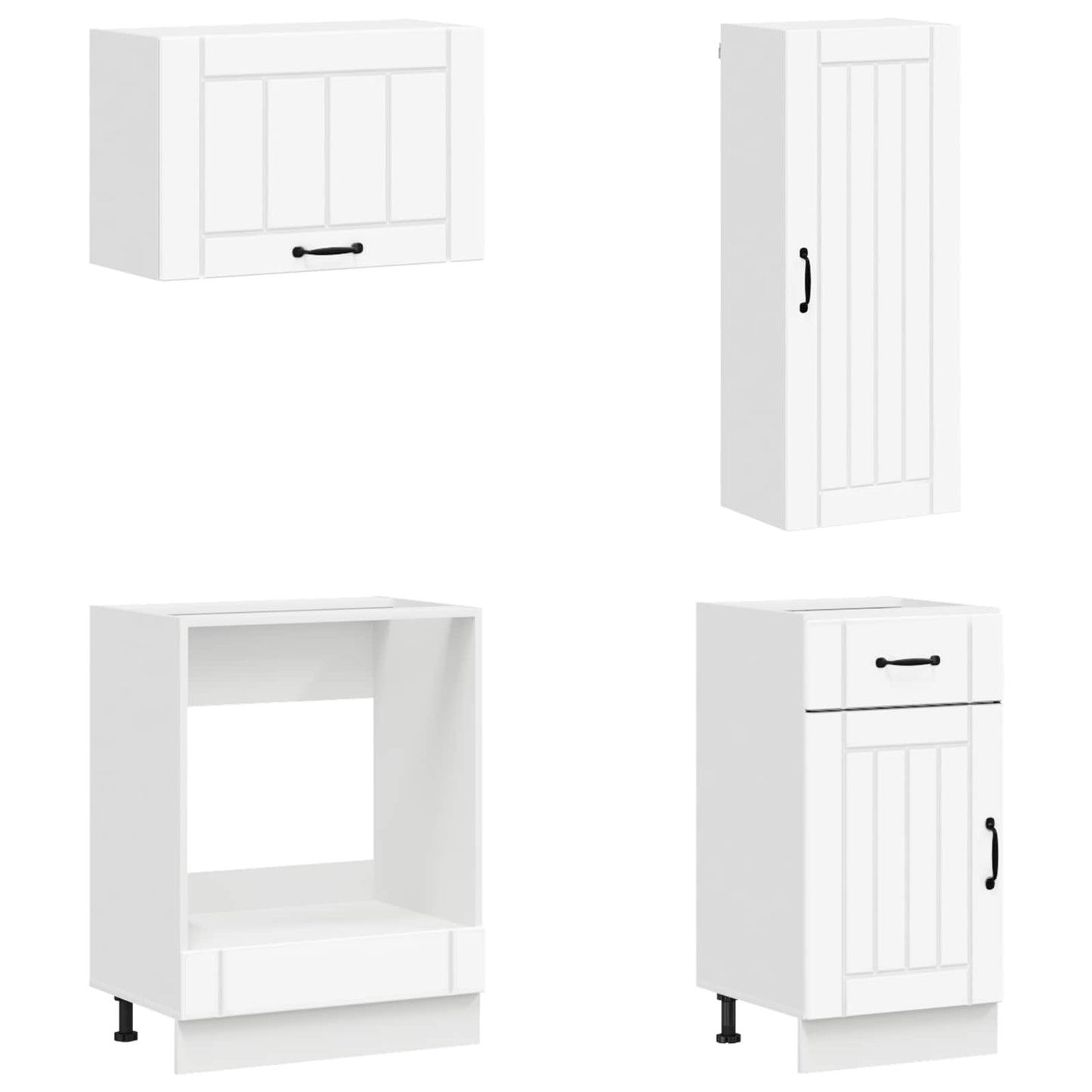 vidaXL Σέτ Ντουλαπιών με συρτάρι 8 pcs Λευκό Επεξεργασμένο ξύλο