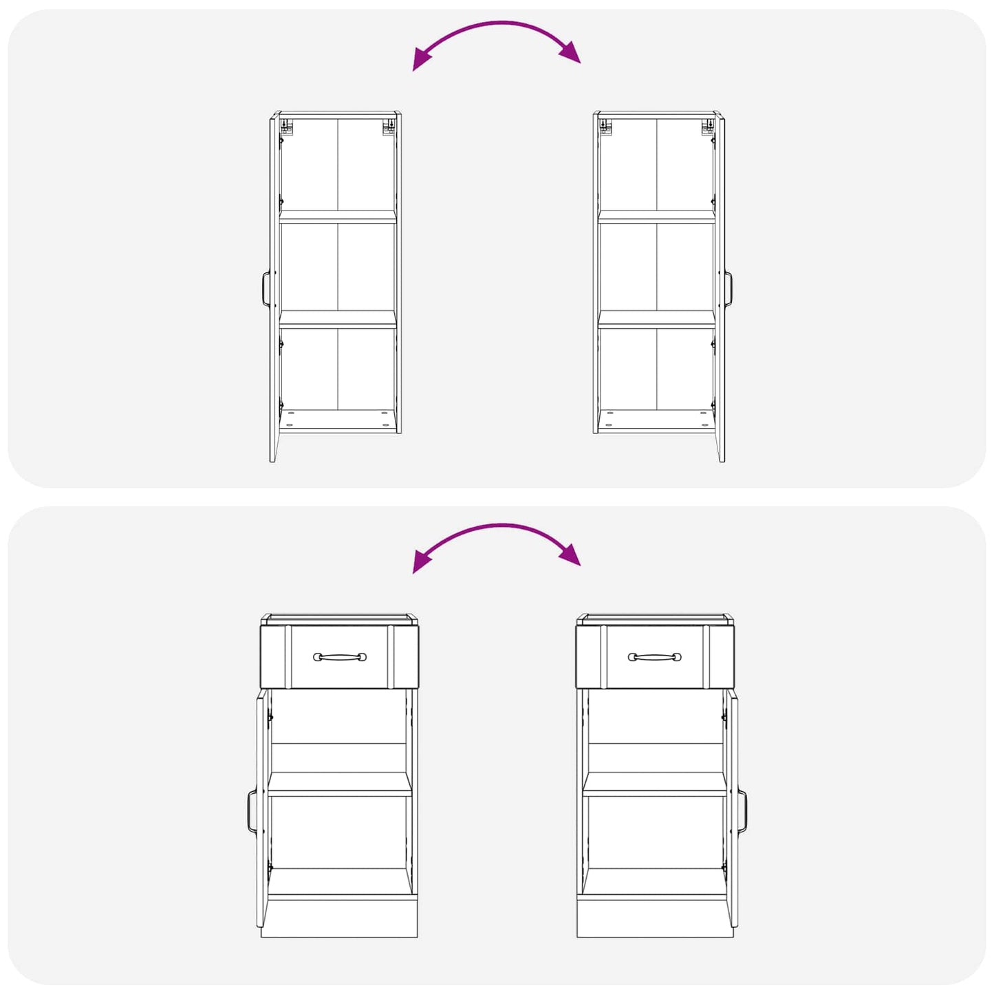 vidaXL Σέτ Ντουλαπιών με συρτάρι 8 pcs Λευκό Επεξεργασμένο ξύλο