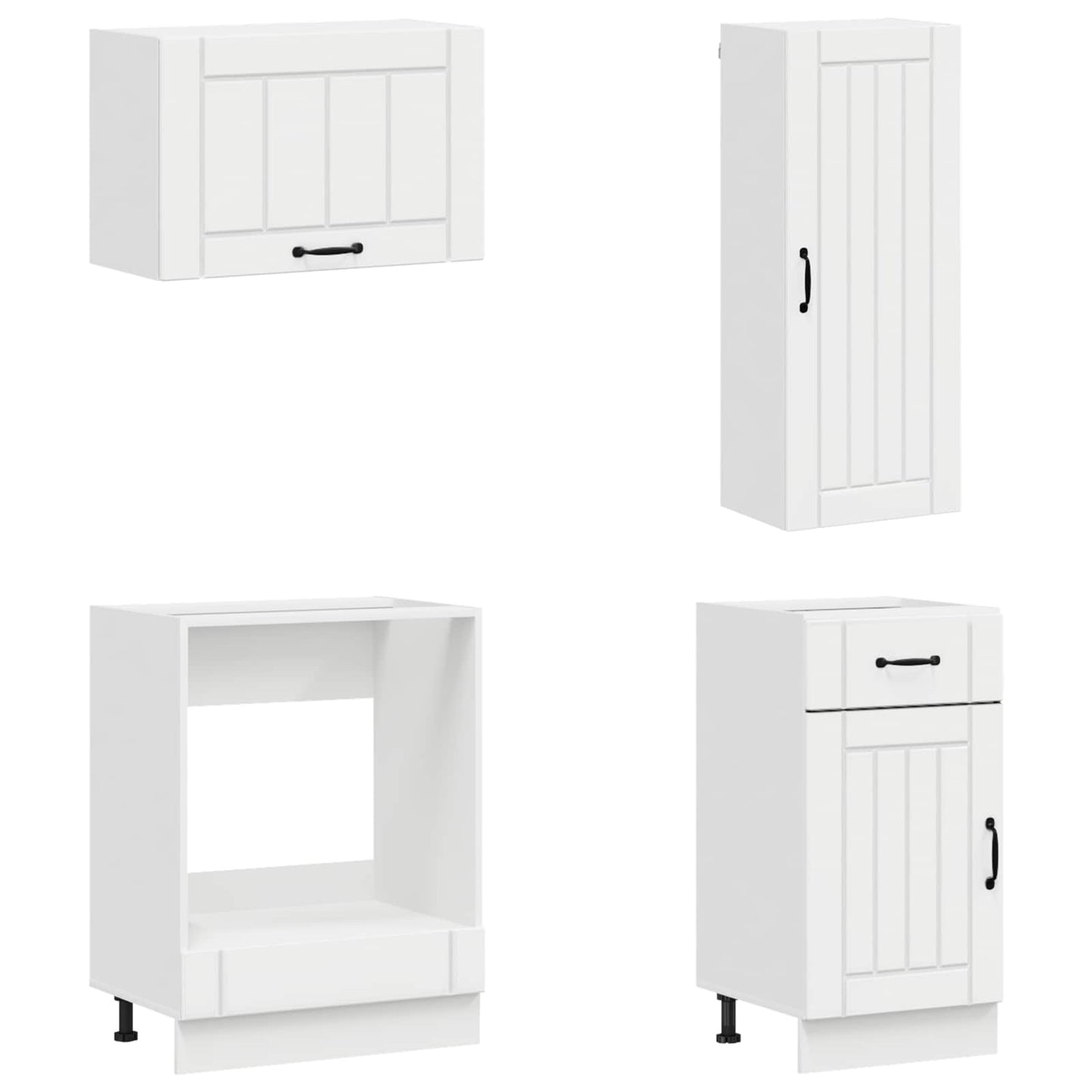 vidaXL Μονάδα κουζίνας LUCCA 8 pcs Γυαλιστερό Λευκό Επεξεργασμένο Ξύλο