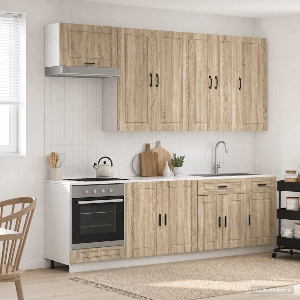 vidaXL Μονάδα κουζίνας PORTO 8 pcs Sonoma Δρυς Επεξεργασμένο Ξύλο