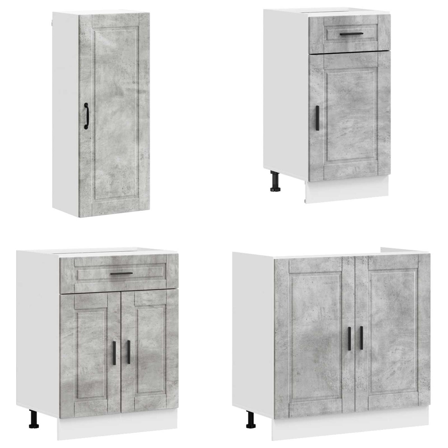vidaXL Μονάδα κουζίνας PORTO 8 pcs Γκρι Σκυροδέματος