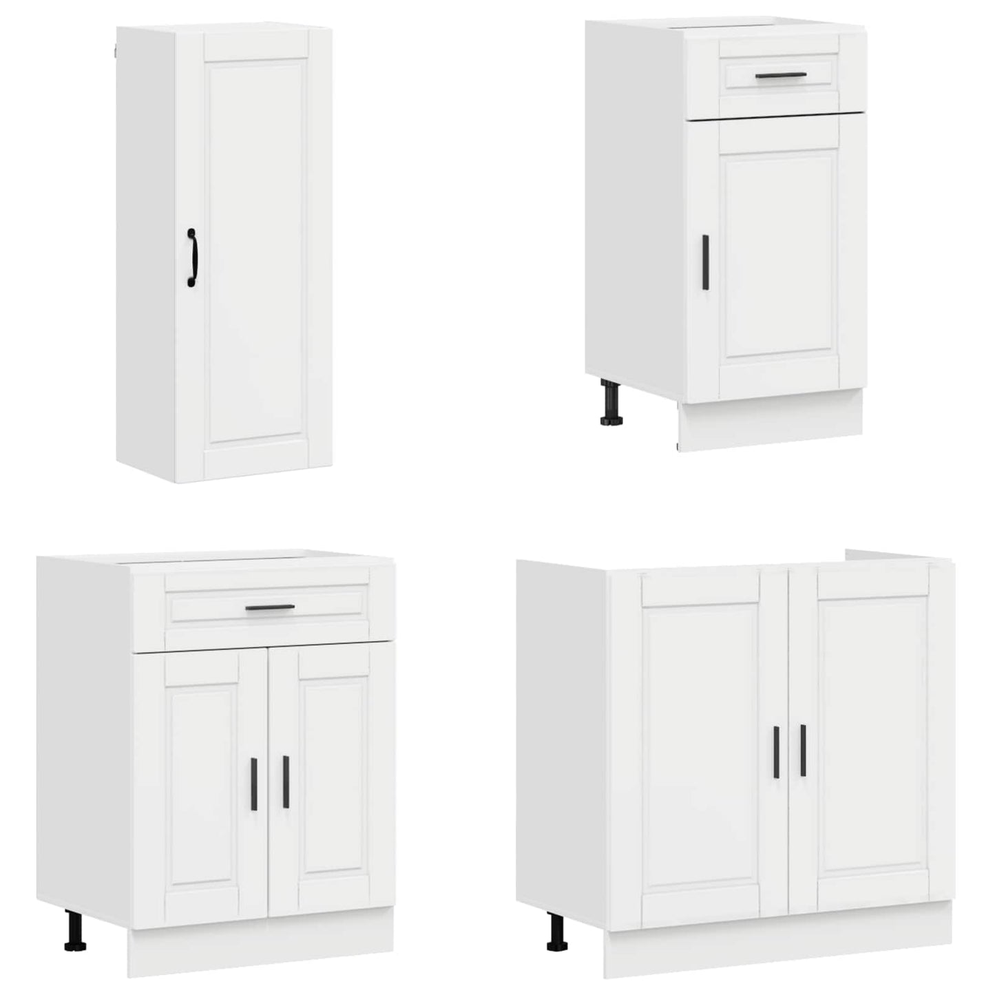 vidaXL Μονάδα κουζίνας PORTO 8 pcs Γυαλιστερό Λευκό Επεξεργασμένο Ξύλο