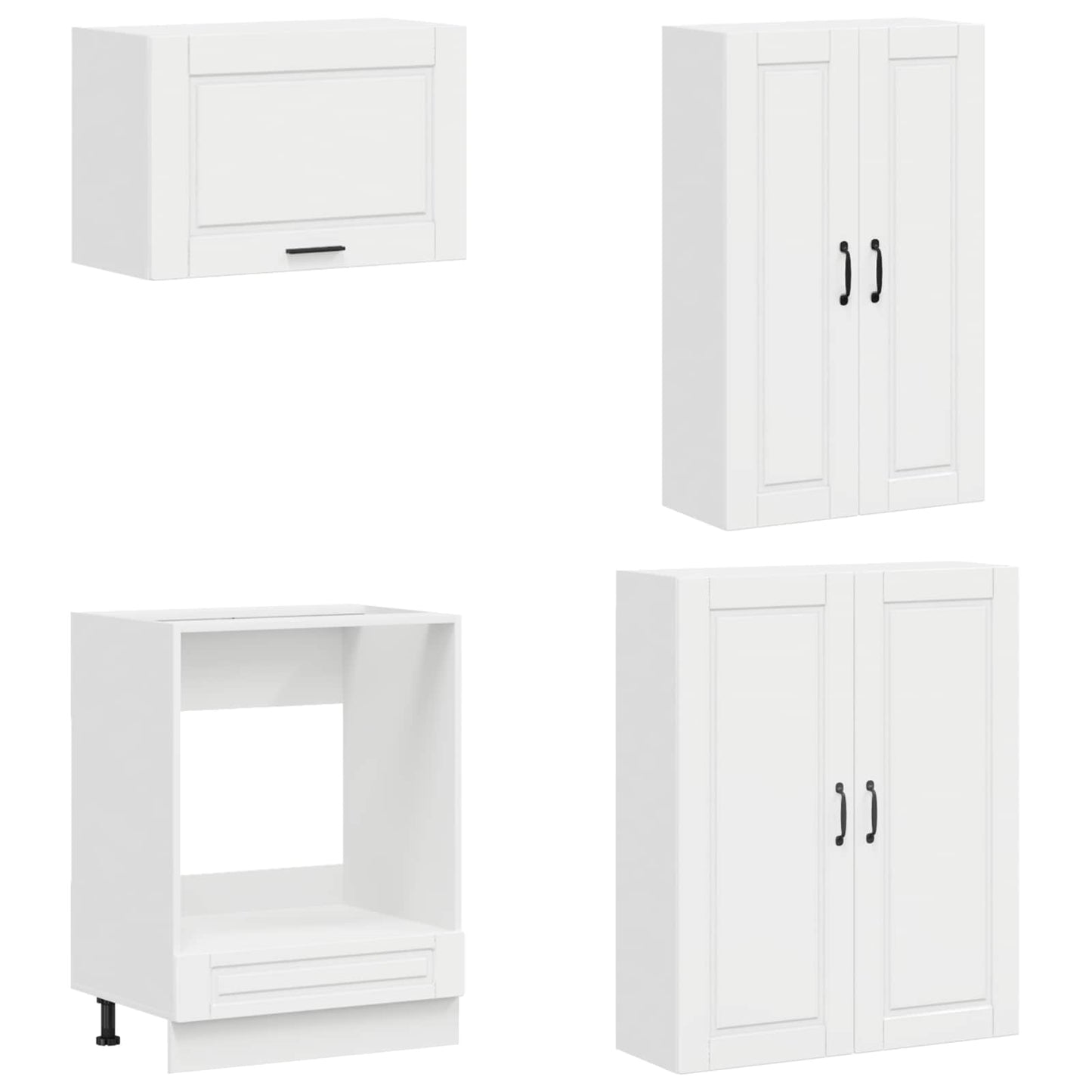 vidaXL Μονάδα κουζίνας PORTO 8 pcs Γυαλιστερό Λευκό Επεξεργασμένο Ξύλο