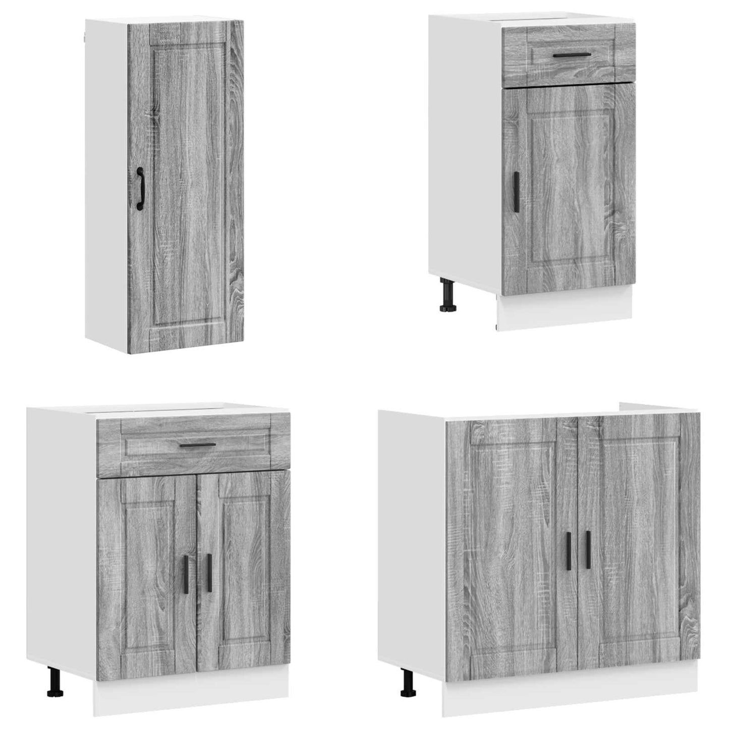 vidaXL Μονάδα κουζίνας PORTO 8 pcs Γκρι Sonoma Επεξεργασμένο Ξύλο