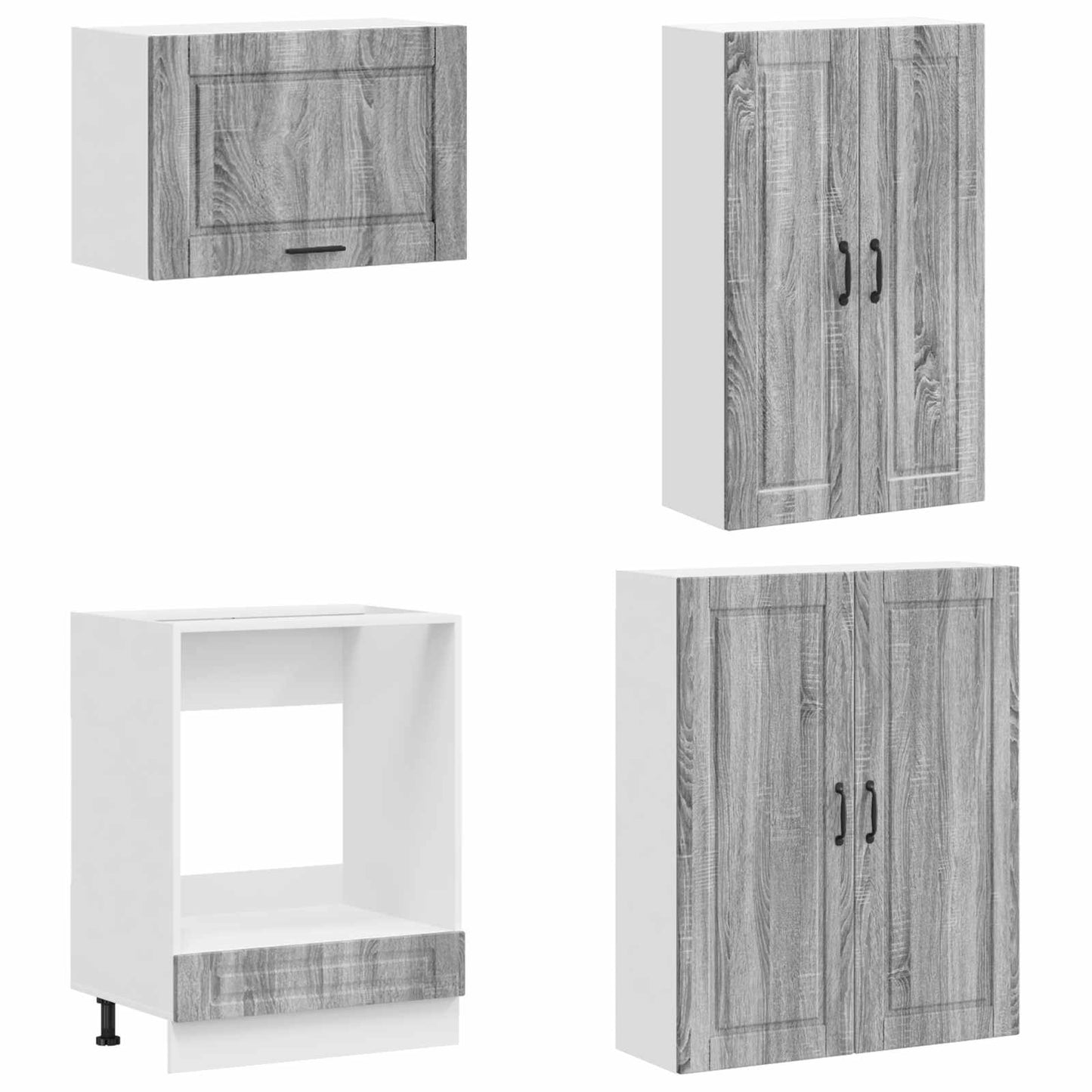 vidaXL Μονάδα κουζίνας PORTO 8 pcs Γκρι Sonoma Επεξεργασμένο Ξύλο