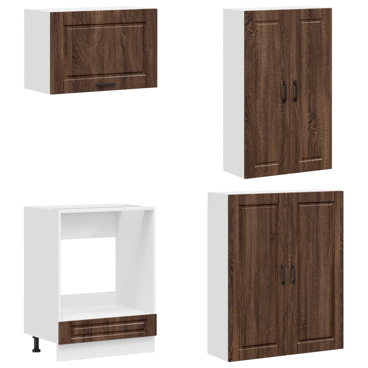 vidaXL Μονάδα κουζίνας PORTO 8 pcs Καφέ Ξύλο Δρυός Επεξεργασμένο Ξύλο