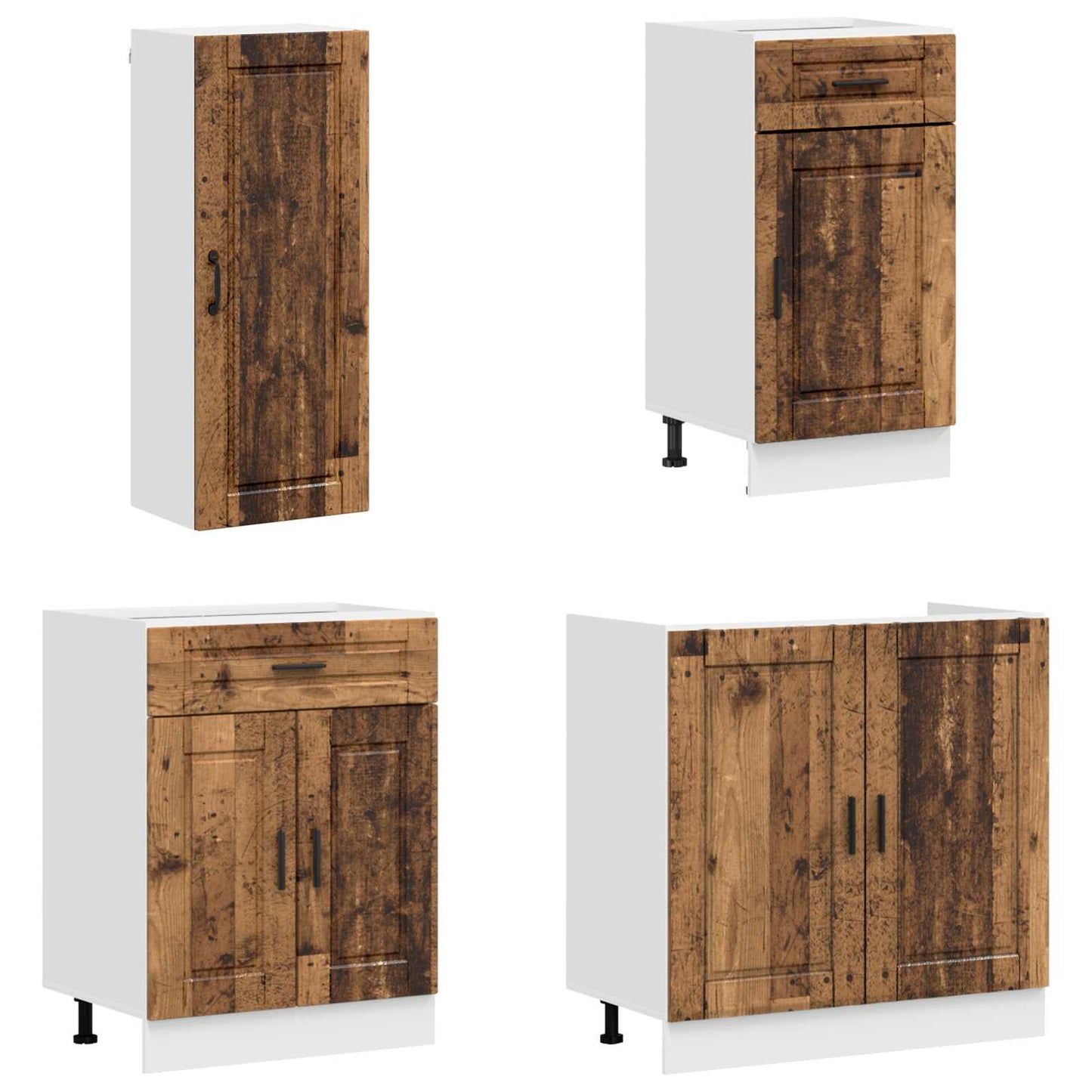 vidaXL Μονάδα κουζίνας PORTO 8 pcs Παλαιωμένο ξύλο Επεξεργασμένο Ξύλο