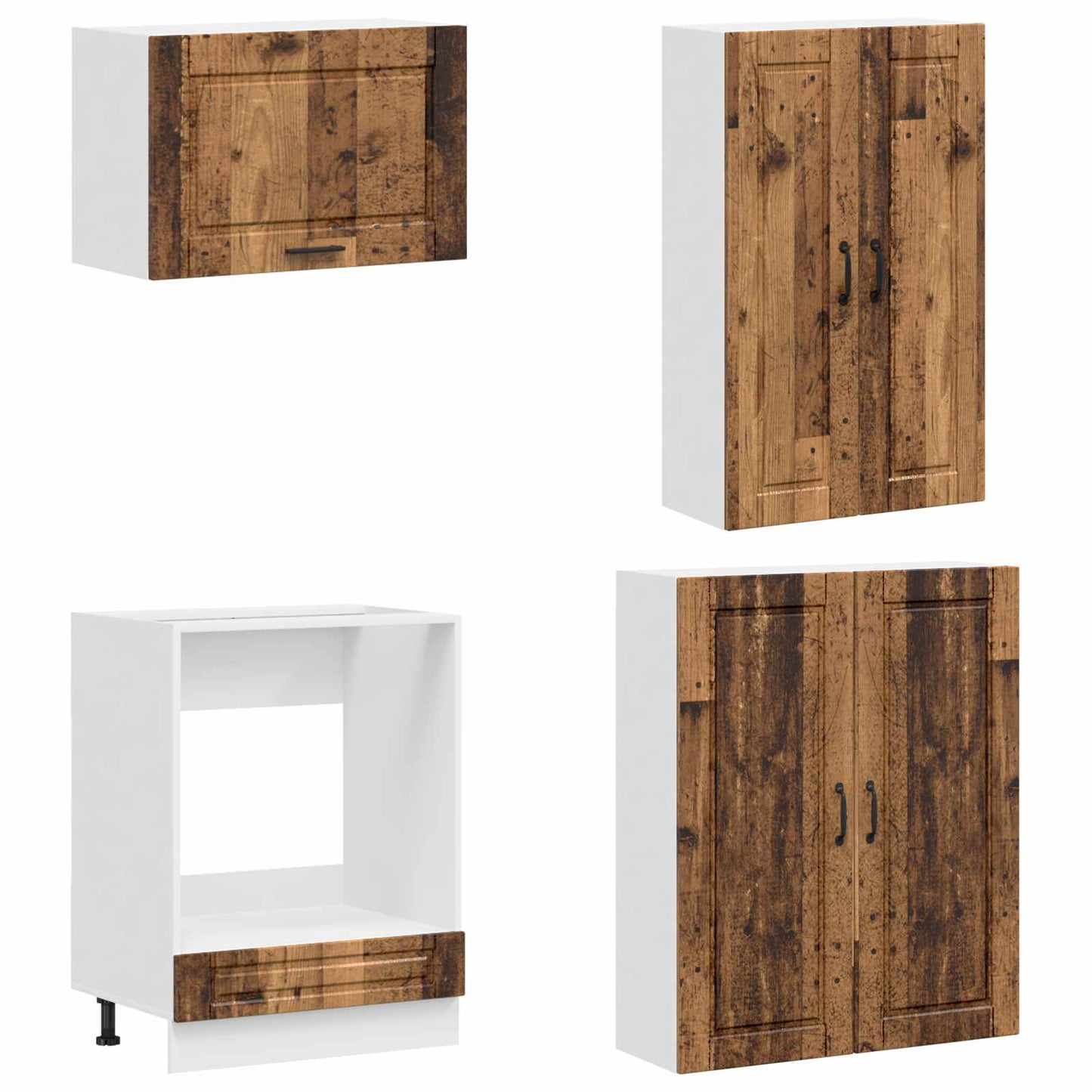 vidaXL Μονάδα κουζίνας PORTO 8 pcs Παλαιωμένο ξύλο Επεξεργασμένο Ξύλο