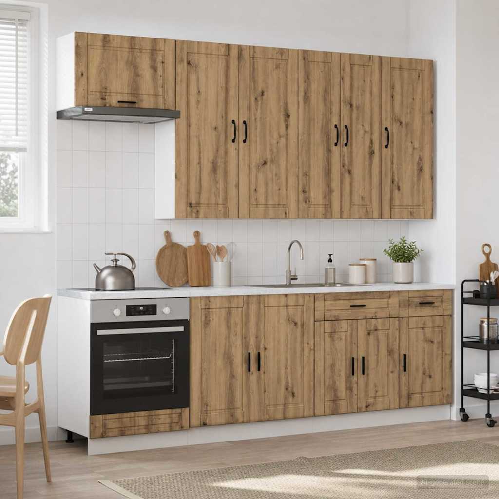 vidaXL Μονάδα κουζίνας PORTO 8 pcs Artisan Δρυς Επεξεργασμένο Ξύλο