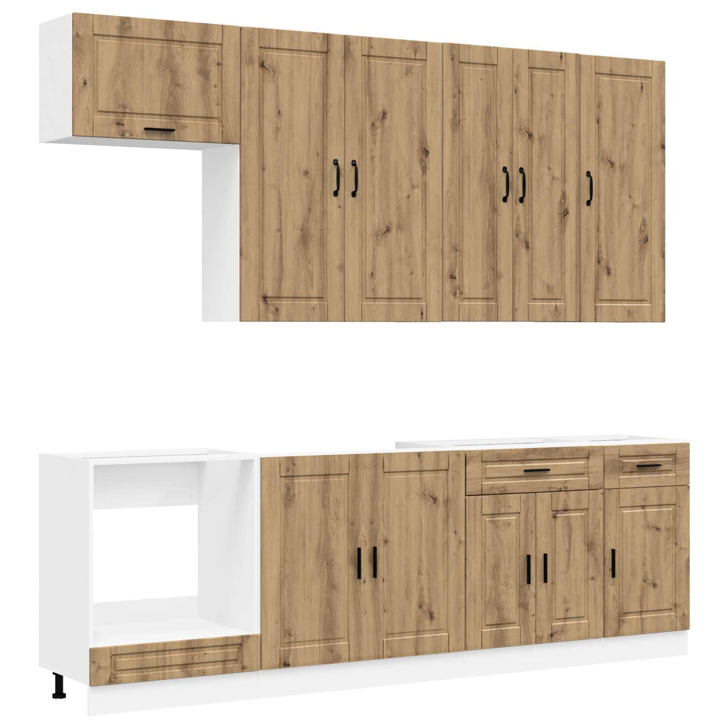 vidaXL Μονάδα κουζίνας PORTO 8 pcs Artisan Δρυς Επεξεργασμένο Ξύλο