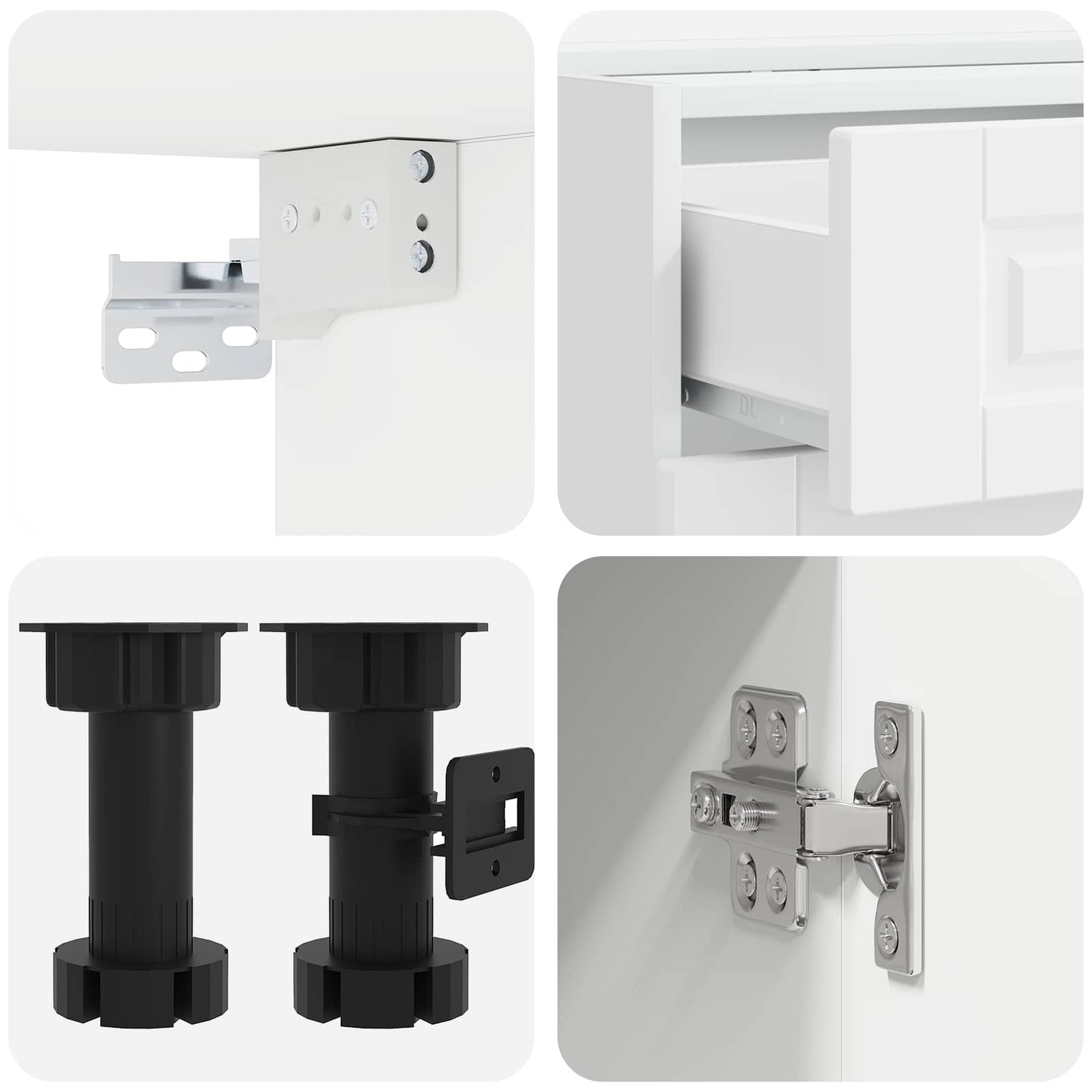 vidaXL Σέτ Ντουλαπιών με συρτάρι 8 pcs Λευκό Επεξεργασμένο ξύλο