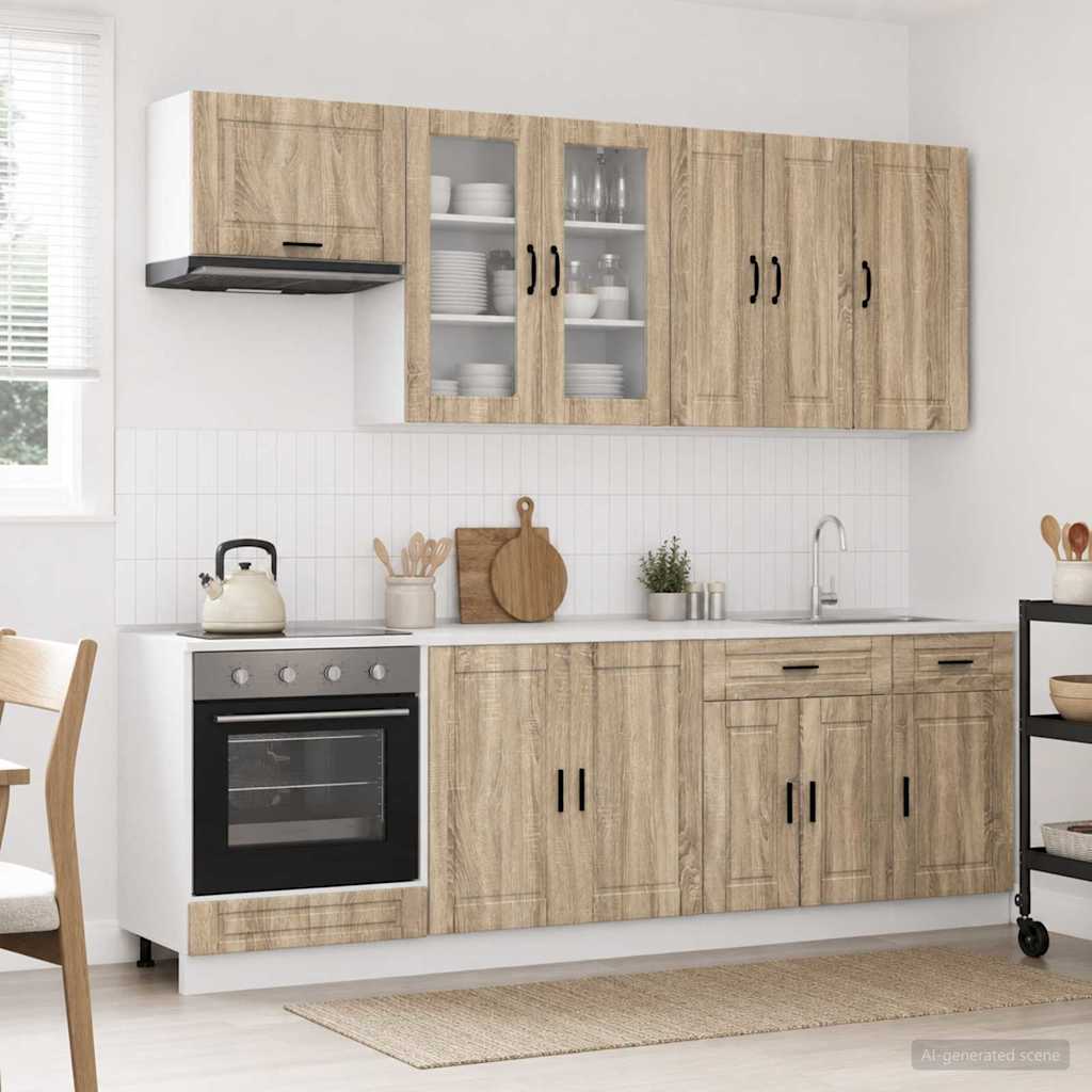 vidaXL Μονάδα κουζίνας PORTO 8 pcs Sonoma Δρυς Επεξεργασμένο Ξύλο