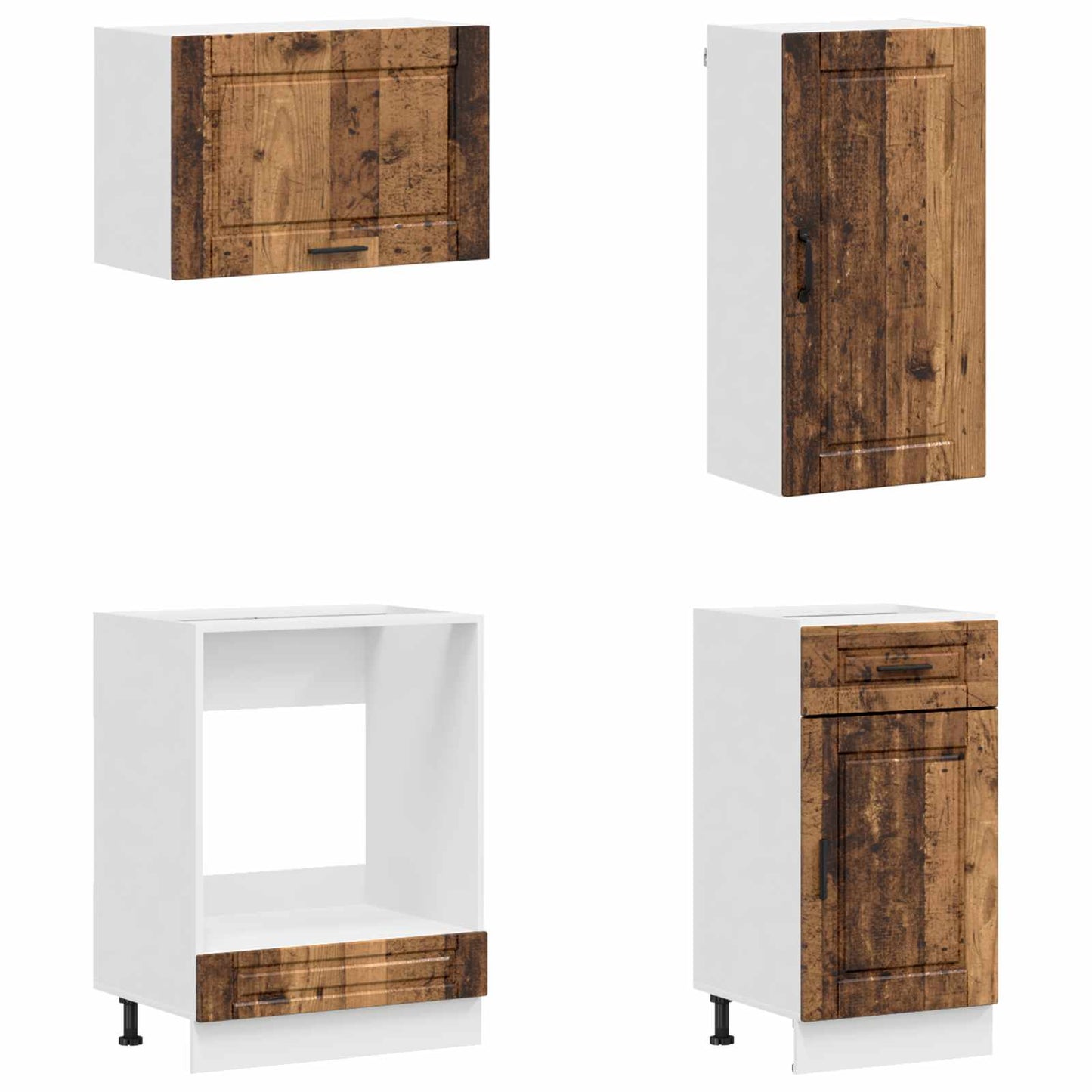 vidaXL Μονάδα κουζίνας PORTO 8 pcs Παλαιωμένο ξύλο Επεξεργασμένο Ξύλο