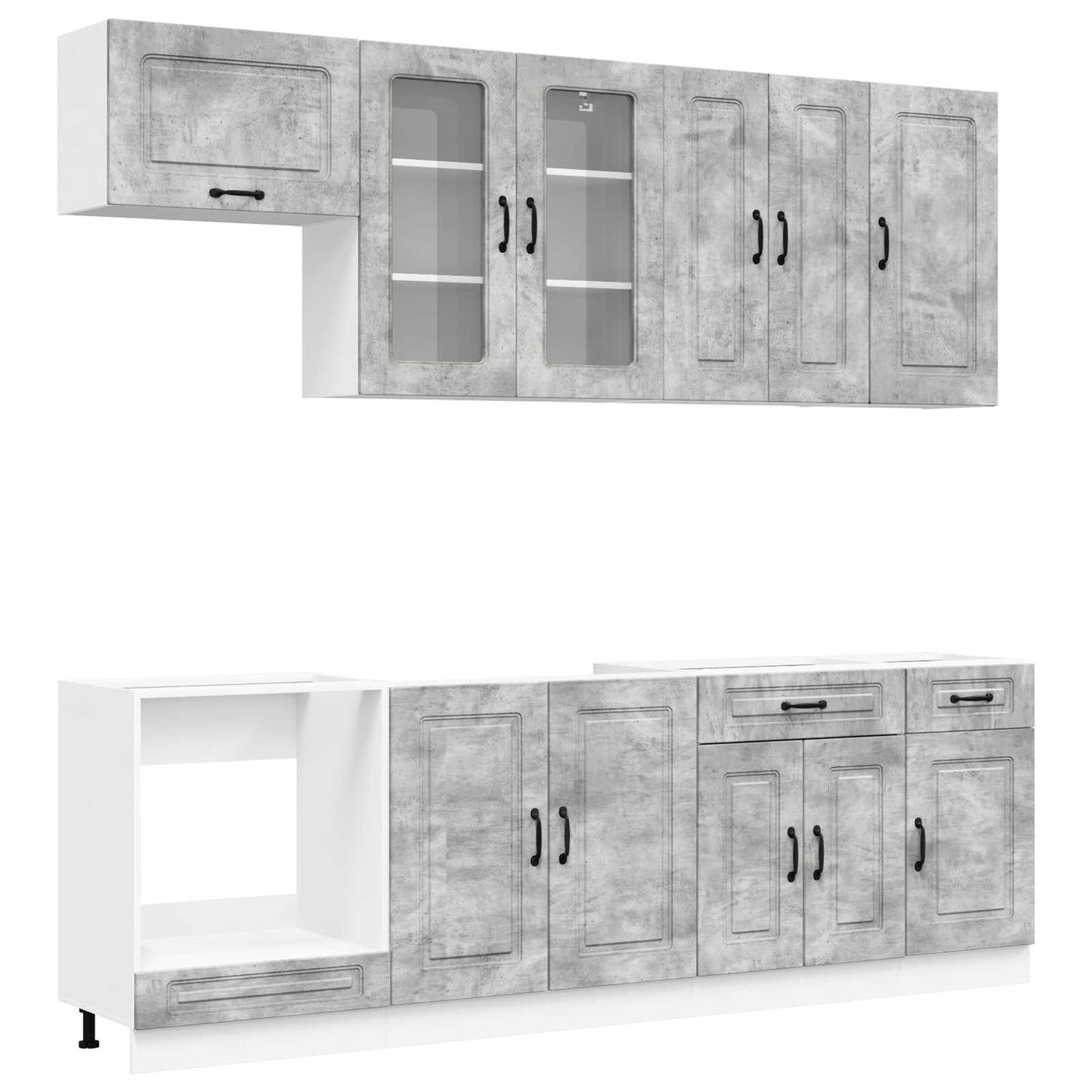 vidaXL Μονάδα κουζίνας KALMAR 8 pcs Γκρι Σκυροδέματος