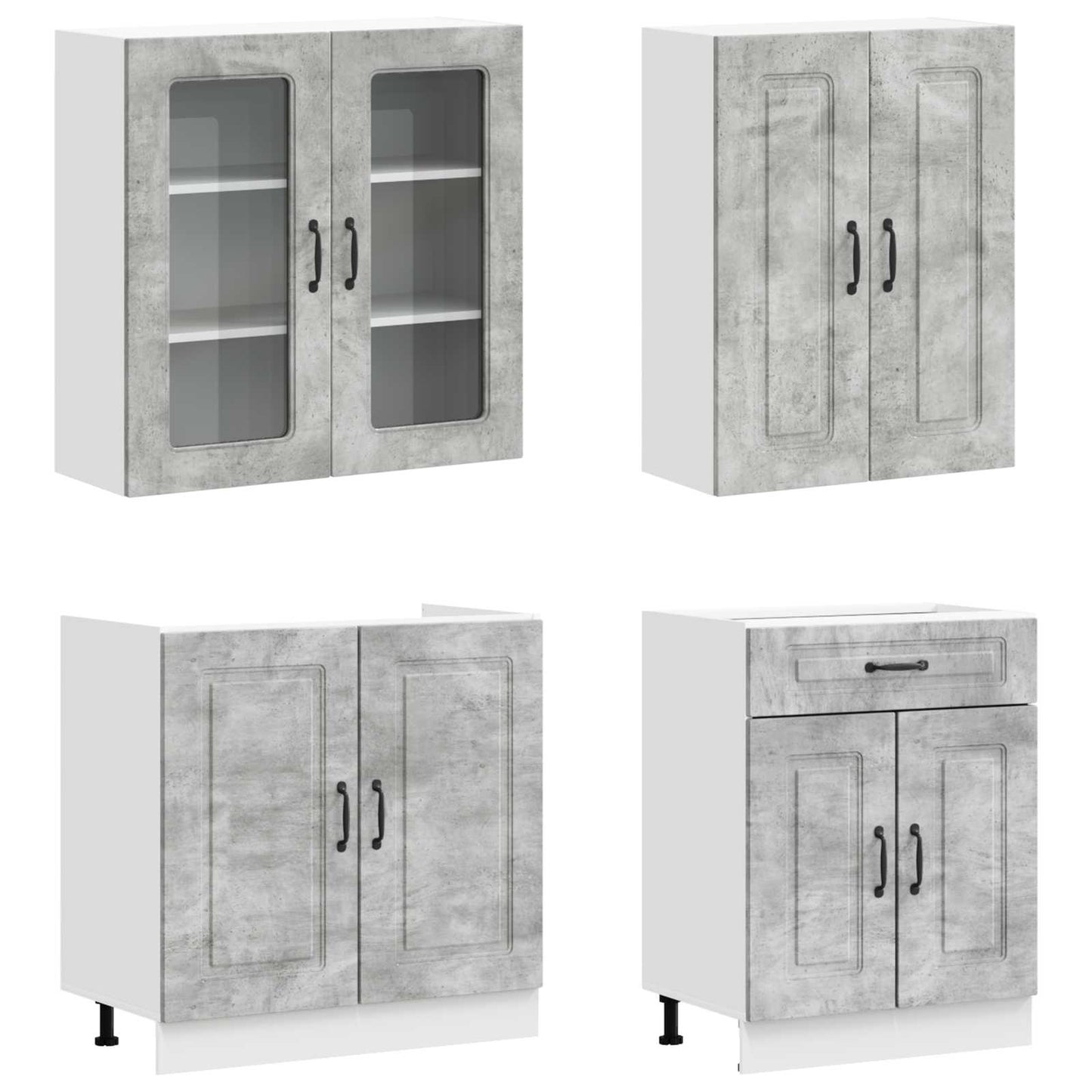 vidaXL Μονάδα κουζίνας KALMAR 8 pcs Γκρι Σκυροδέματος