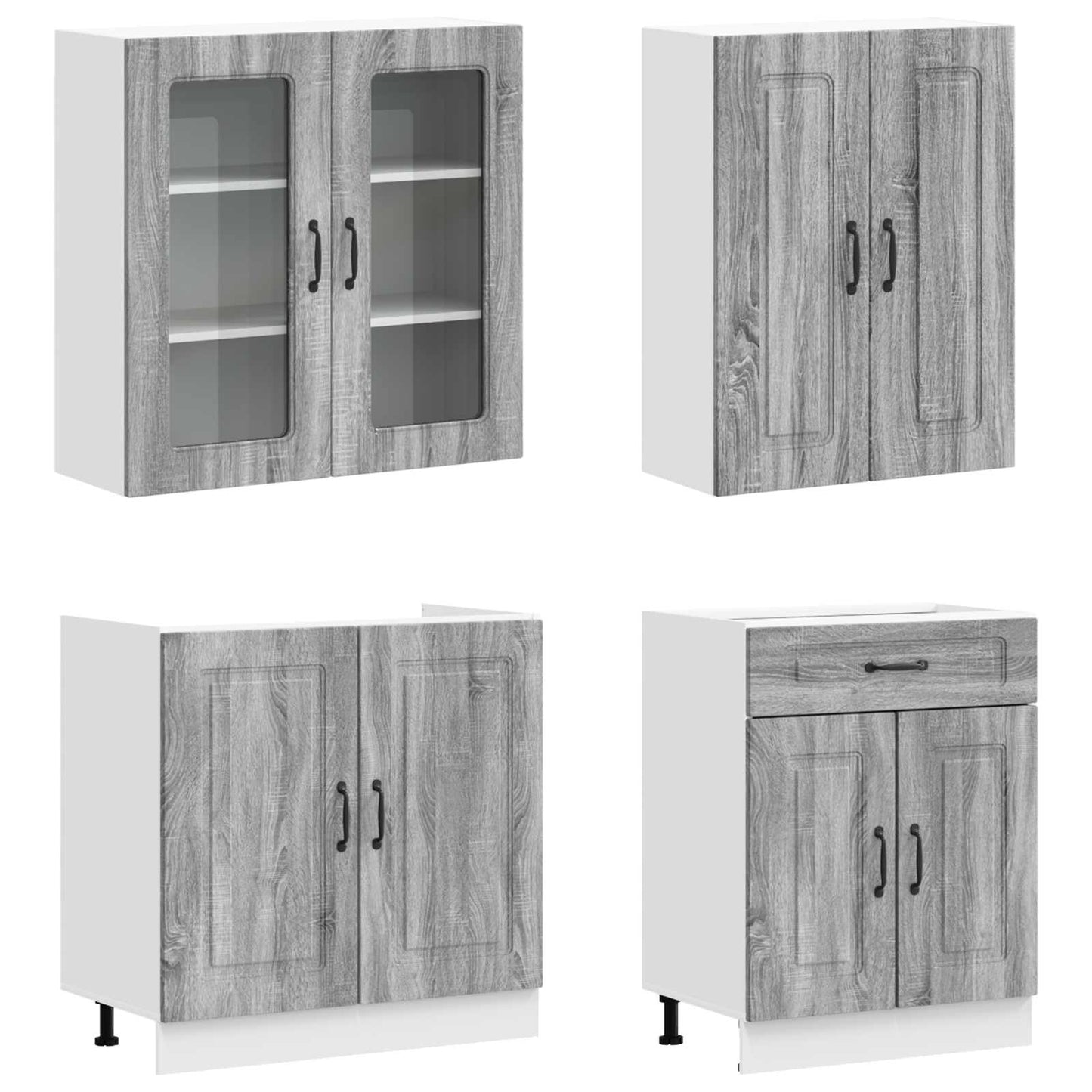 vidaXL Μονάδα κουζίνας KALMAR 8 pcs Γκρι Sonoma Επεξεργασμένο Ξύλο