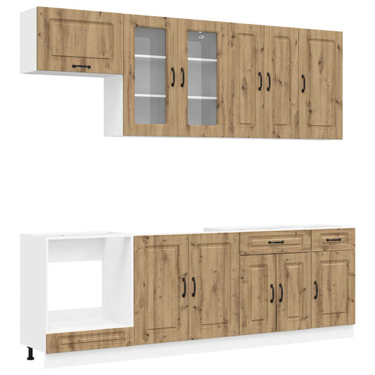 vidaXL Μονάδα κουζίνας KALMAR 8 pcs Artisan Δρυς Επεξεργασμένο Ξύλο