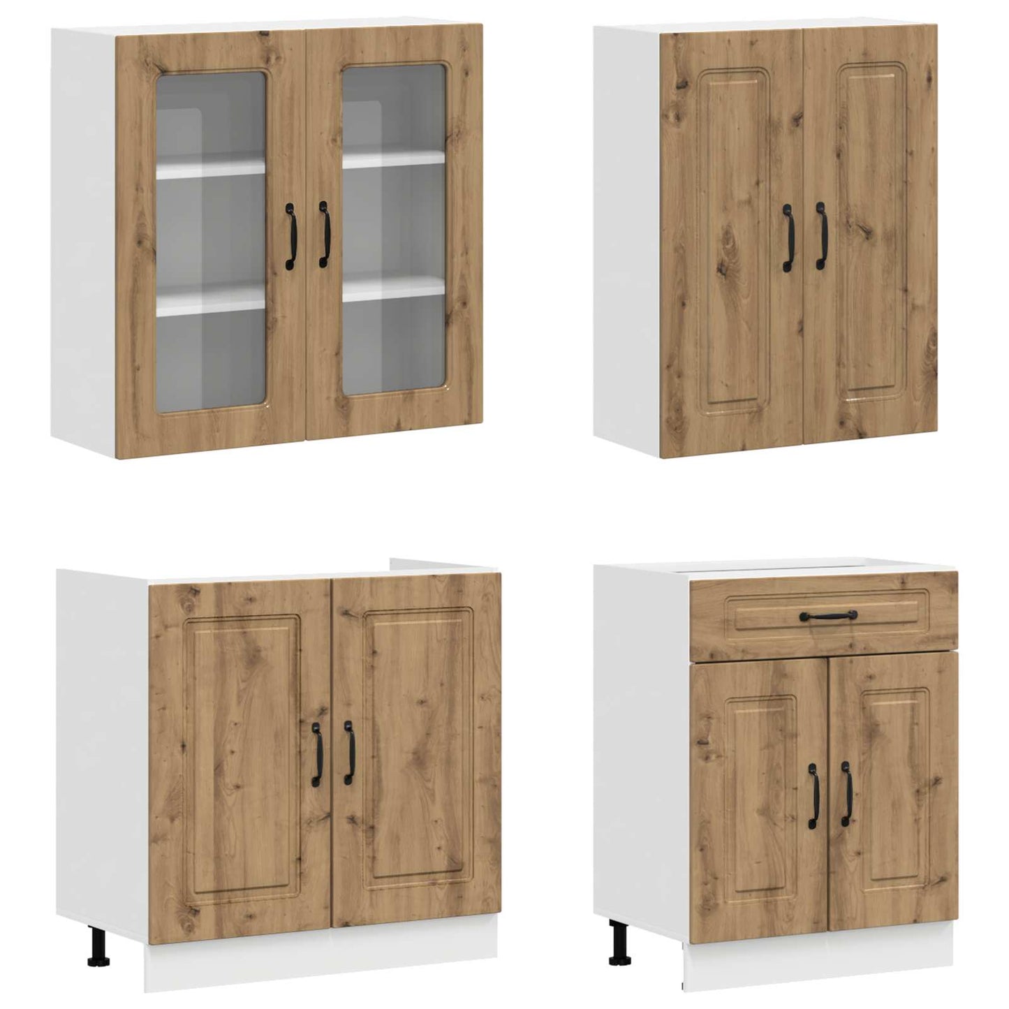 vidaXL Μονάδα κουζίνας KALMAR 8 pcs Artisan Δρυς Επεξεργασμένο Ξύλο