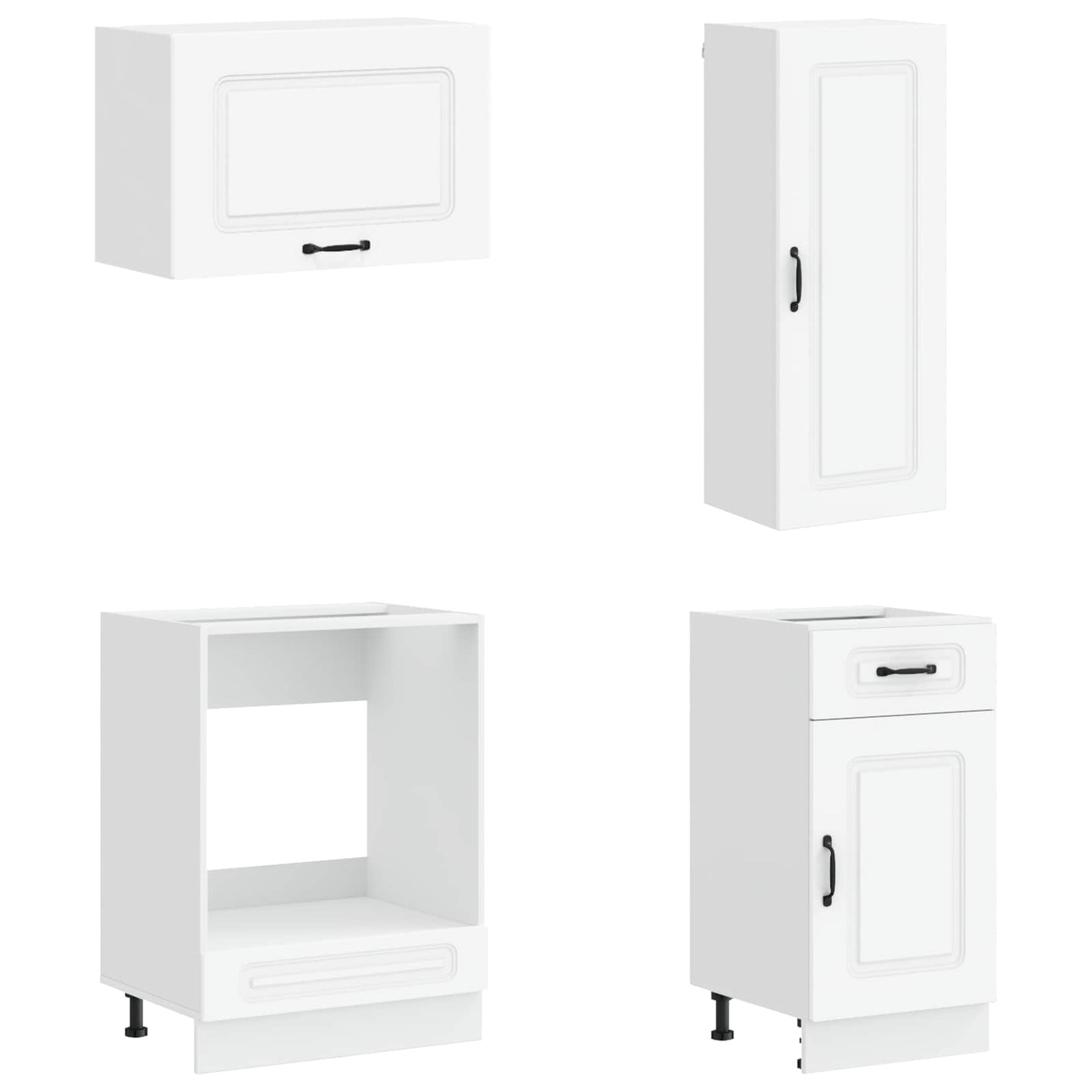 vidaXL Σέτ Ντουλαπιών με συρτάρι 8 pcs Λευκό Επεξεργασμένο ξύλο