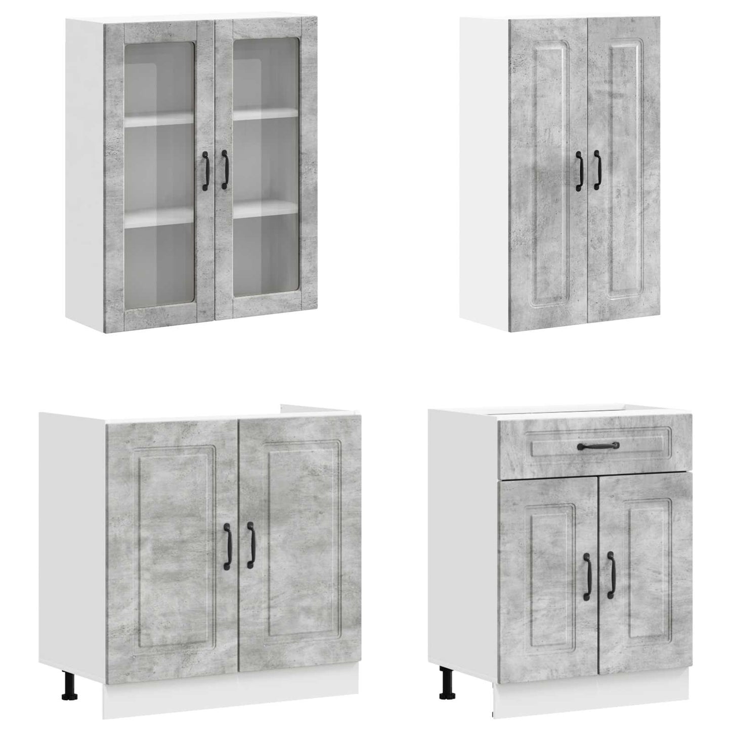 vidaXL Μονάδα κουζίνας KALMAR 8 pcs Γκρι Σκυροδέματος