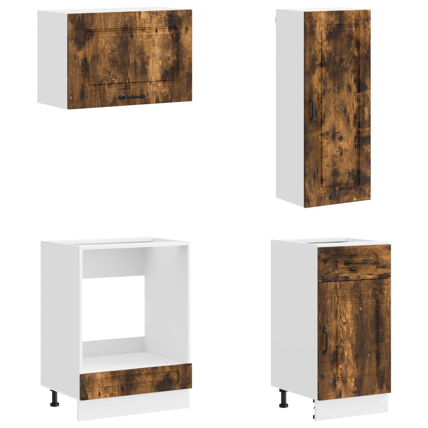 vidaXL Μονάδα κουζίνας KALMAR 8 pcs Καπνισμένο Ξύλο Δρυός