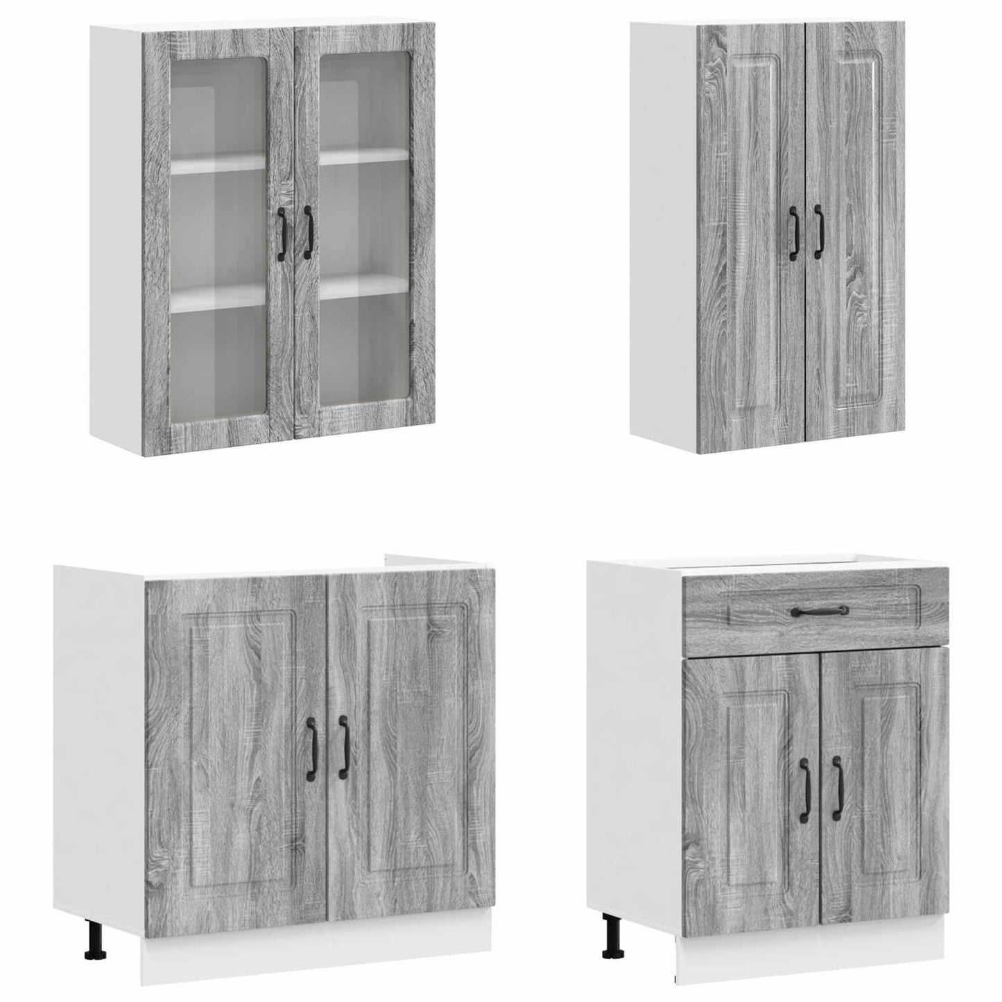 vidaXL Μονάδα κουζίνας KALMAR 8 pcs Γκρι Sonoma Επεξεργασμένο Ξύλο