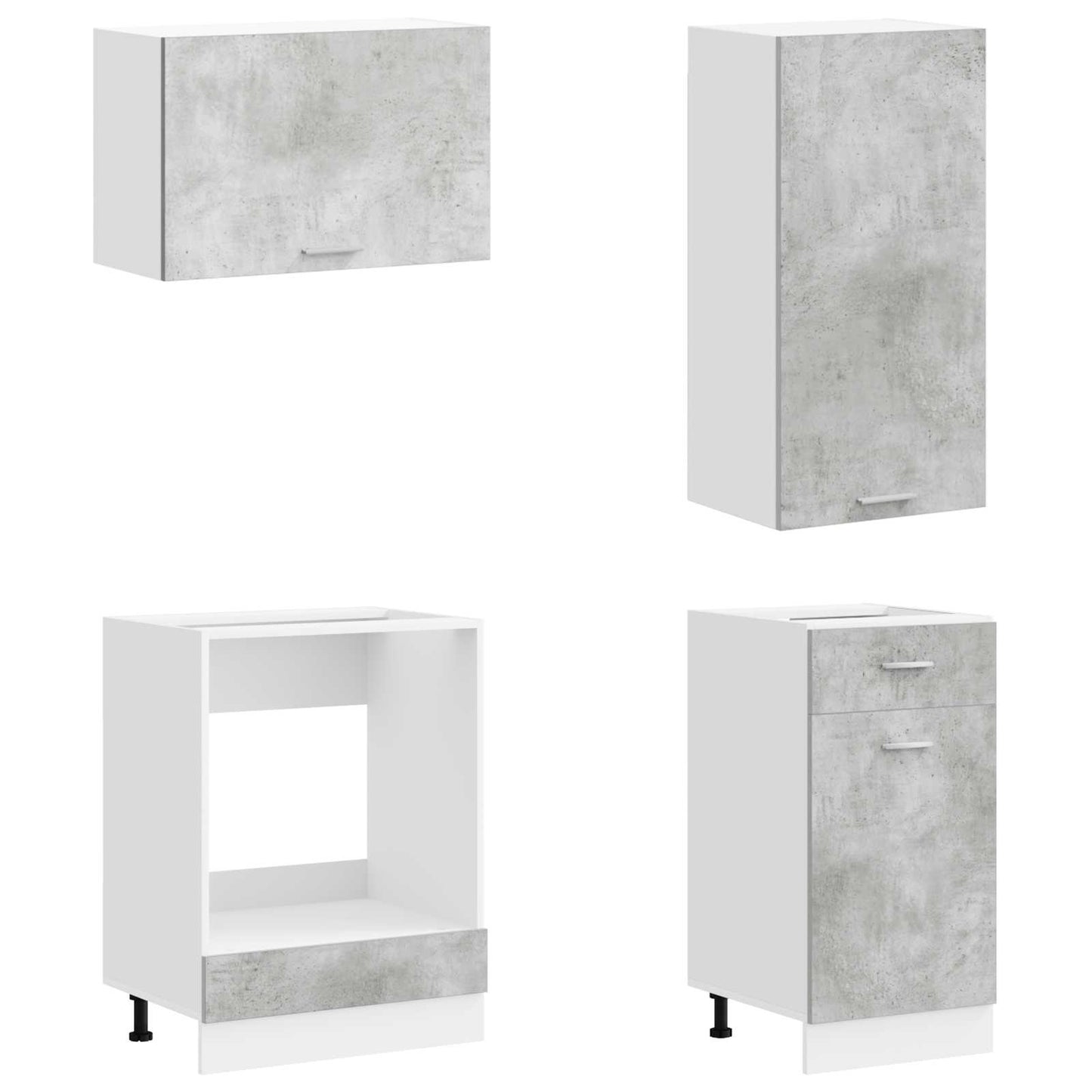 vidaXL Μονάδα κουζίνας LYON 8 pcs Γκρι Σκυροδέματος Επεξεργασμένο Ξύλο