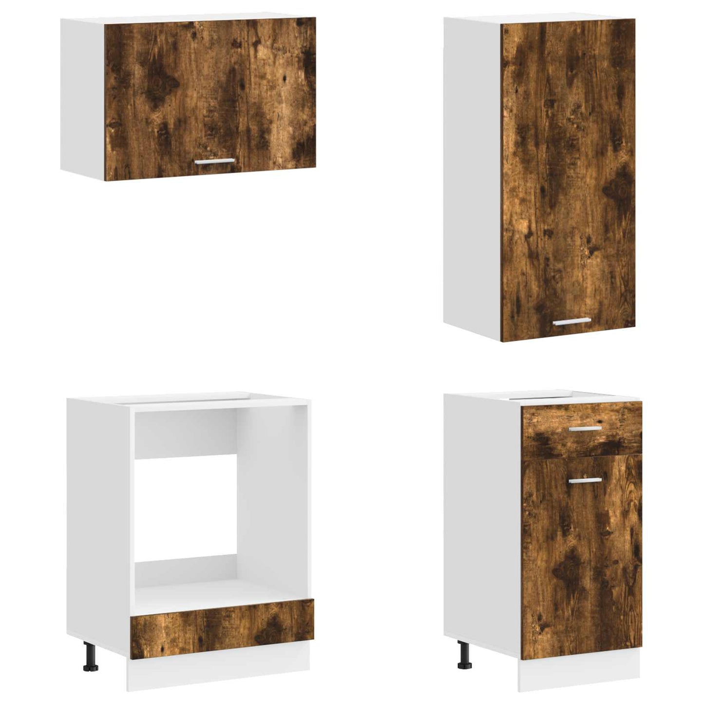 vidaXL Μονάδα κουζίνας LYON 8 pcs Καπνισμένο Ξύλο Δρυός