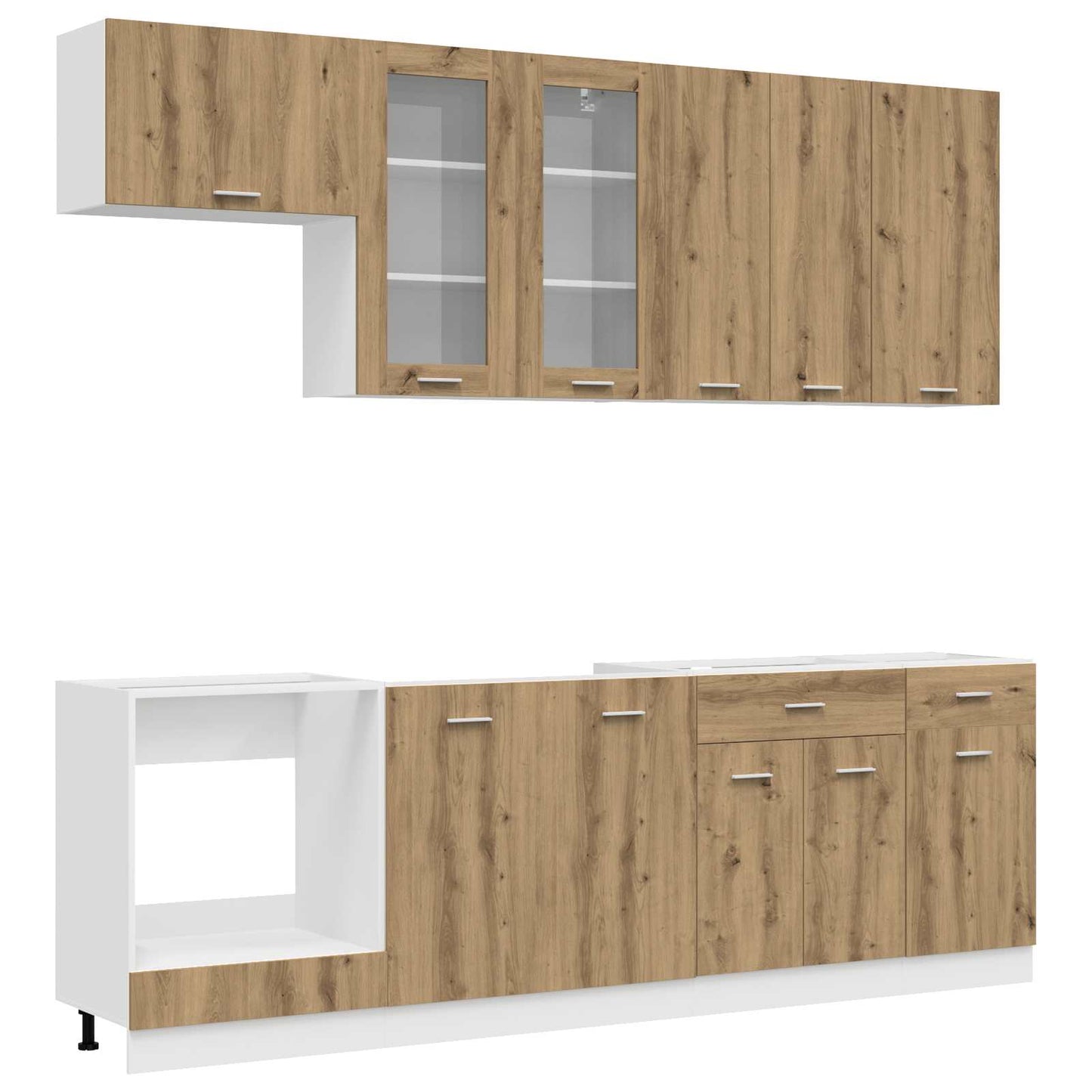 vidaXL Μονάδα κουζίνας LYON 8 pcs Artisan Δρυς Επεξεργασμένο Ξύλο