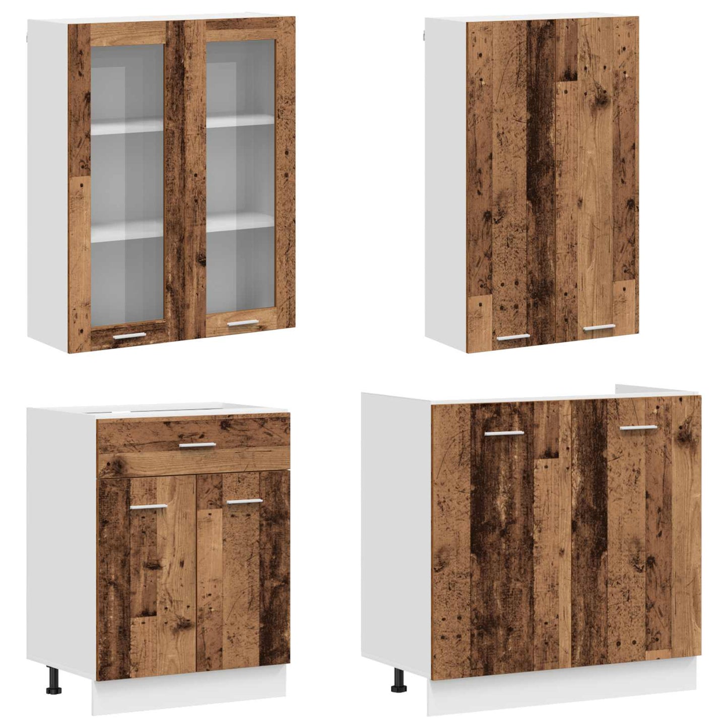 vidaXL Μονάδα κουζίνας LYON 8 pcs Παλαιωμένο ξύλο Επεξεργασμένο Ξύλο