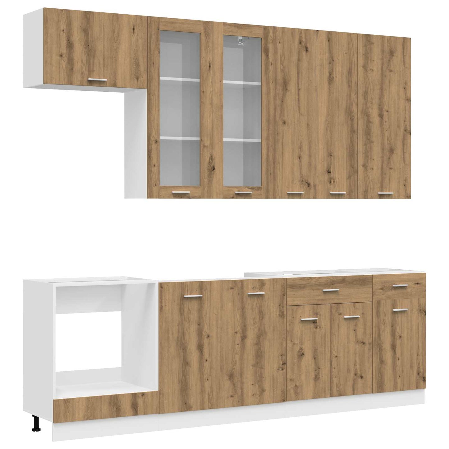 vidaXL Μονάδα κουζίνας LYON 8 pcs Artisan Δρυς Επεξεργασμένο Ξύλο