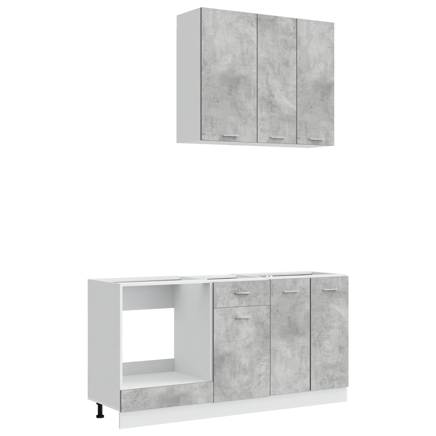 vidaXL Μονάδα κουζίνας LYON 5 pcs Γκρι Σκυροδέματος Επεξεργασμένο Ξύλο