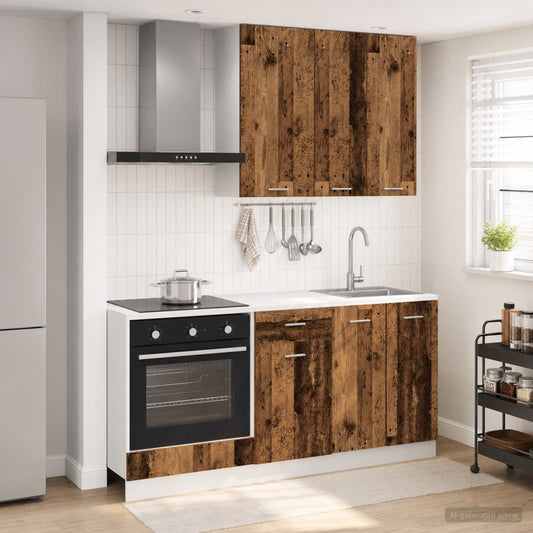 vidaXL Μονάδα κουζίνας LYON 5 pcs Παλαιωμένο ξύλο Επεξεργασμένο Ξύλο